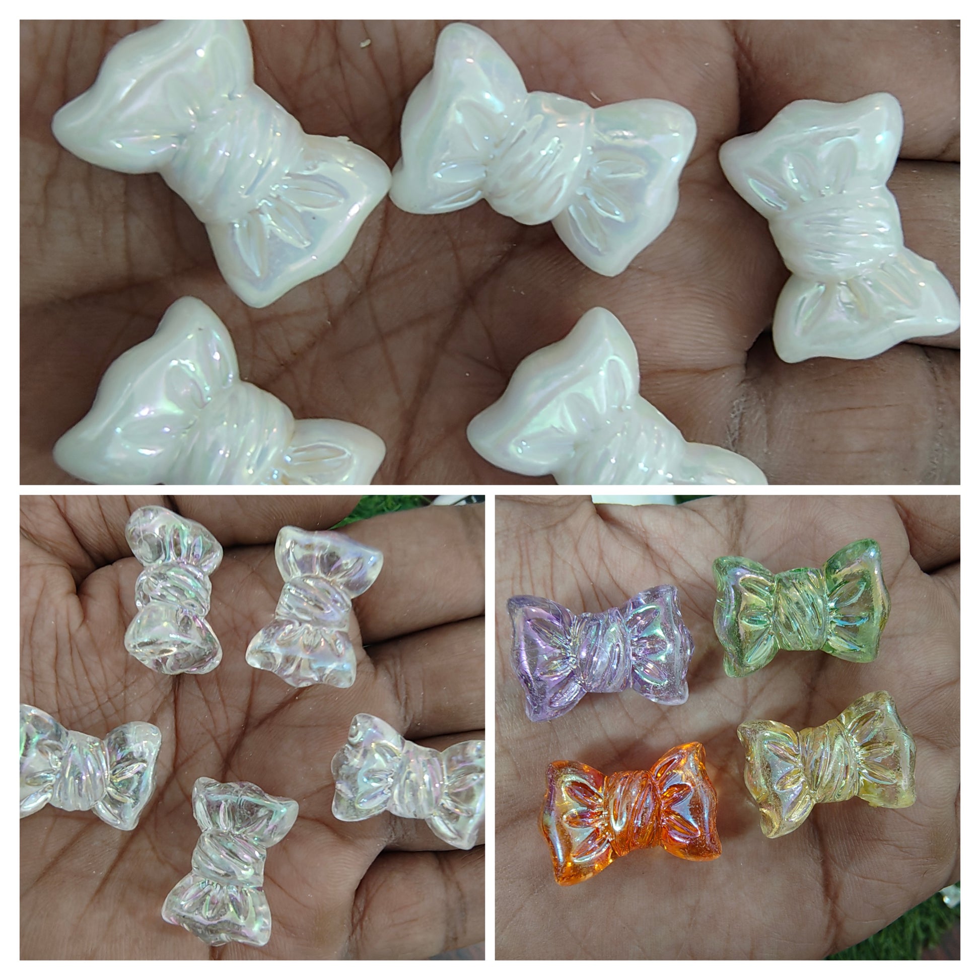 Acrylic bow beads 104
