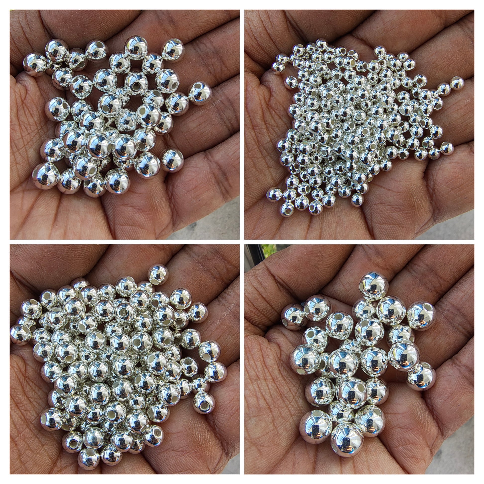 Silver acrylic cc beads