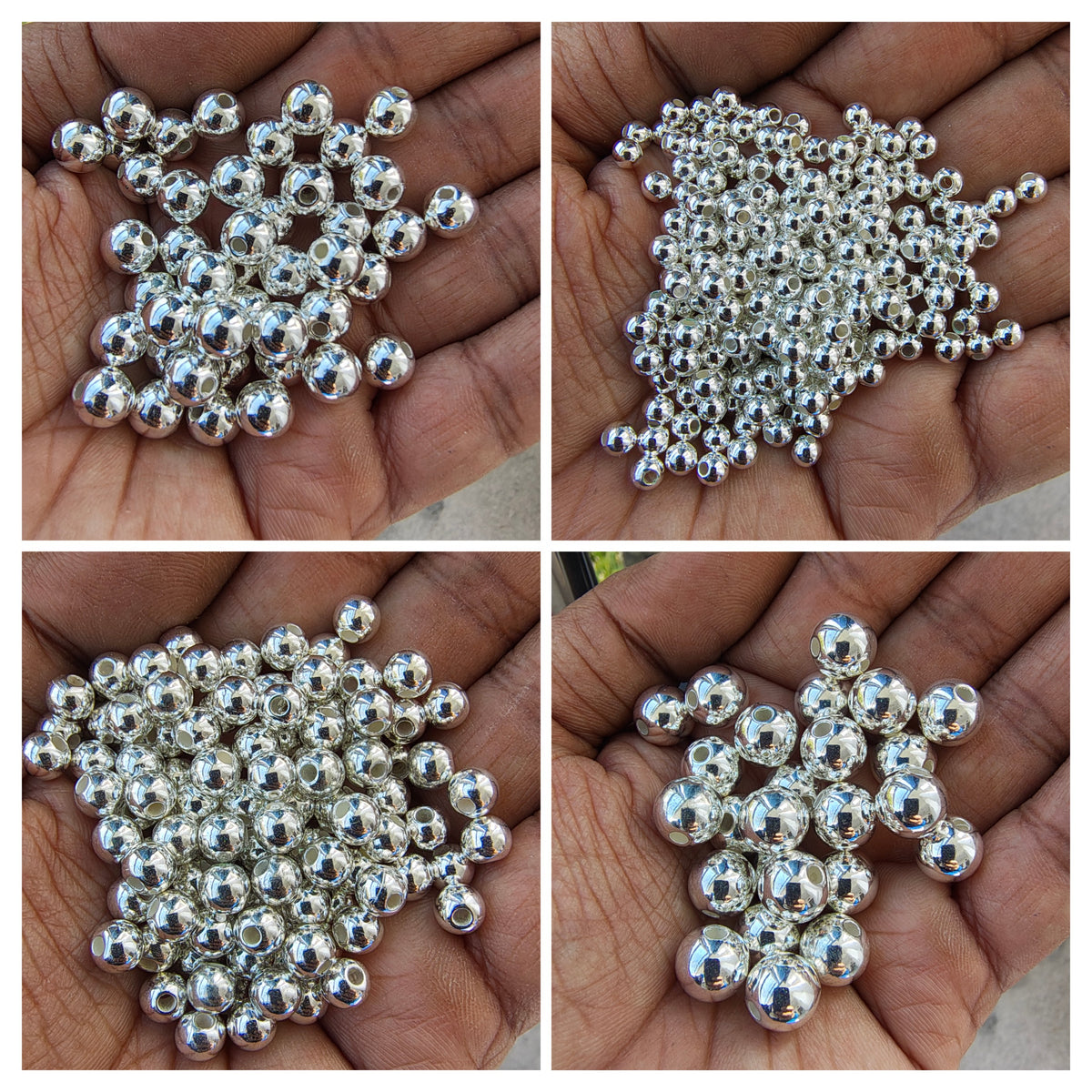 Silver acrylic cc beads (AB2033)