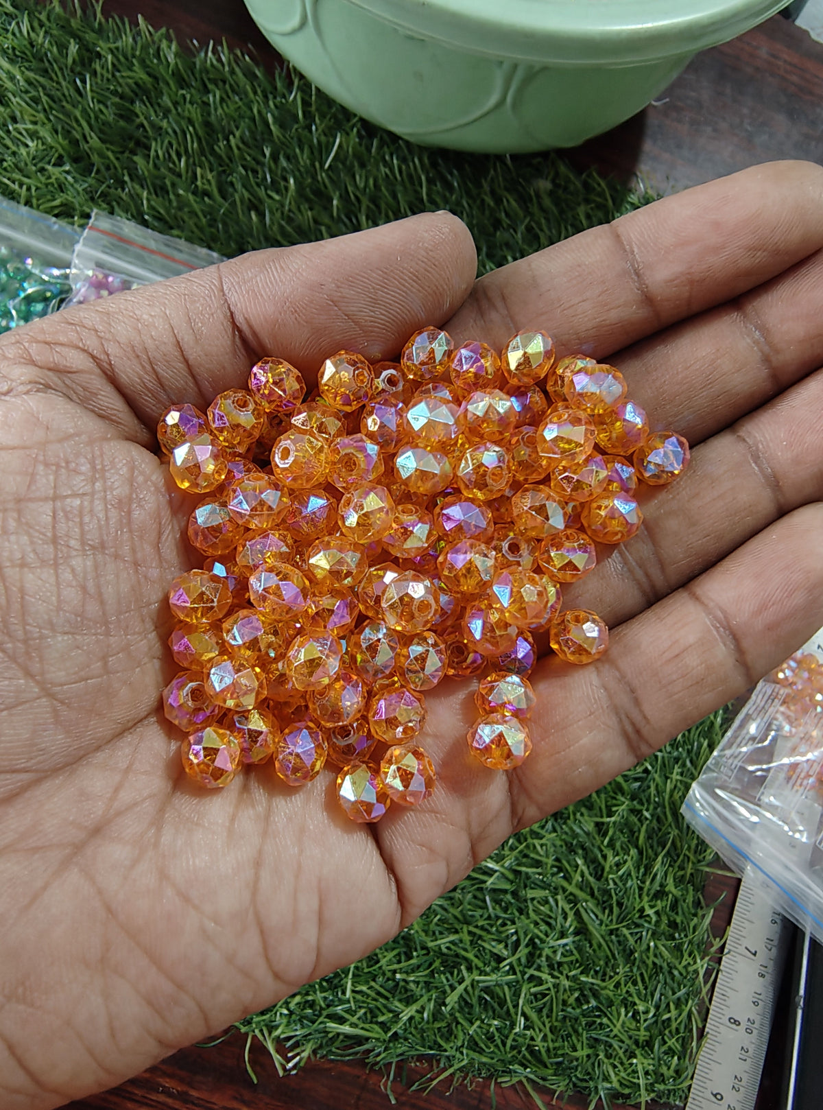 8mm Rainbow acrylic crystal beads (AB2050)