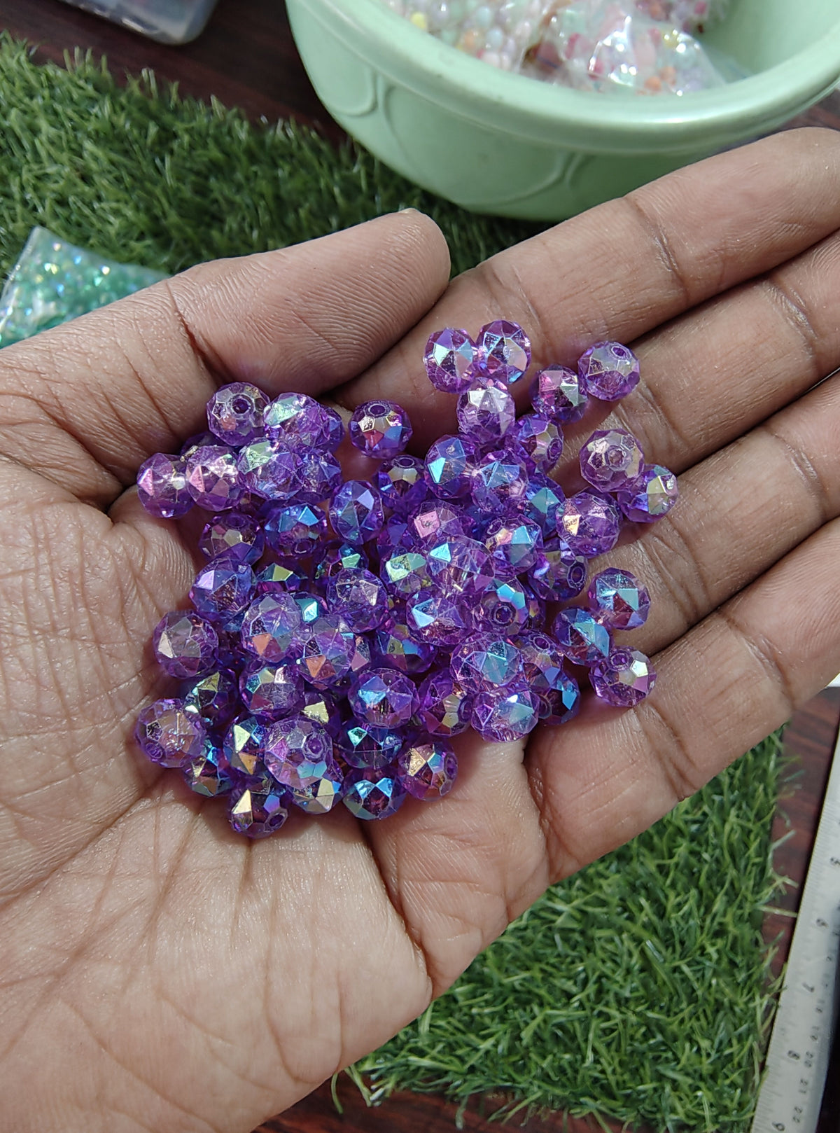 8mm Rainbow acrylic crystal beads (AB2050)