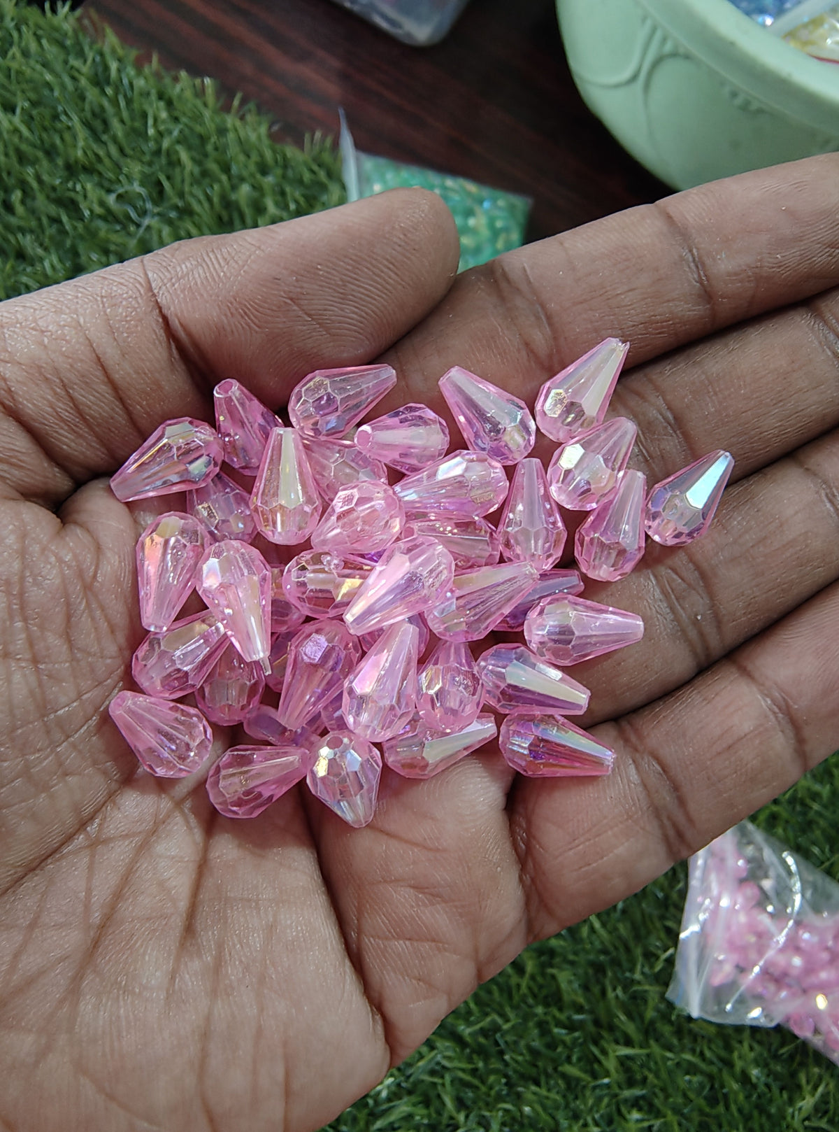Acrylic transparent drop crystal beads (AB2030)