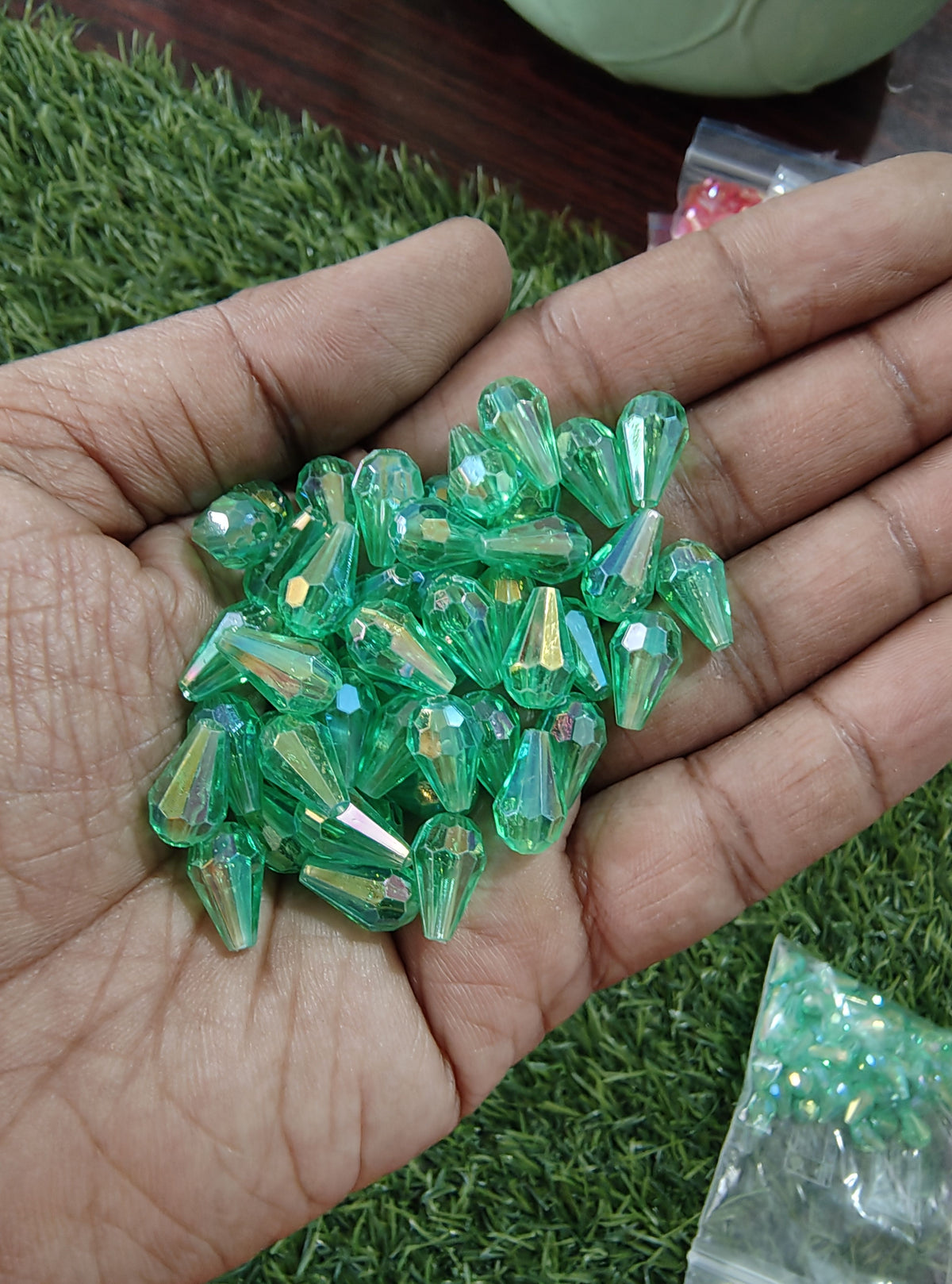 Acrylic transparent drop crystal beads (AB2030)