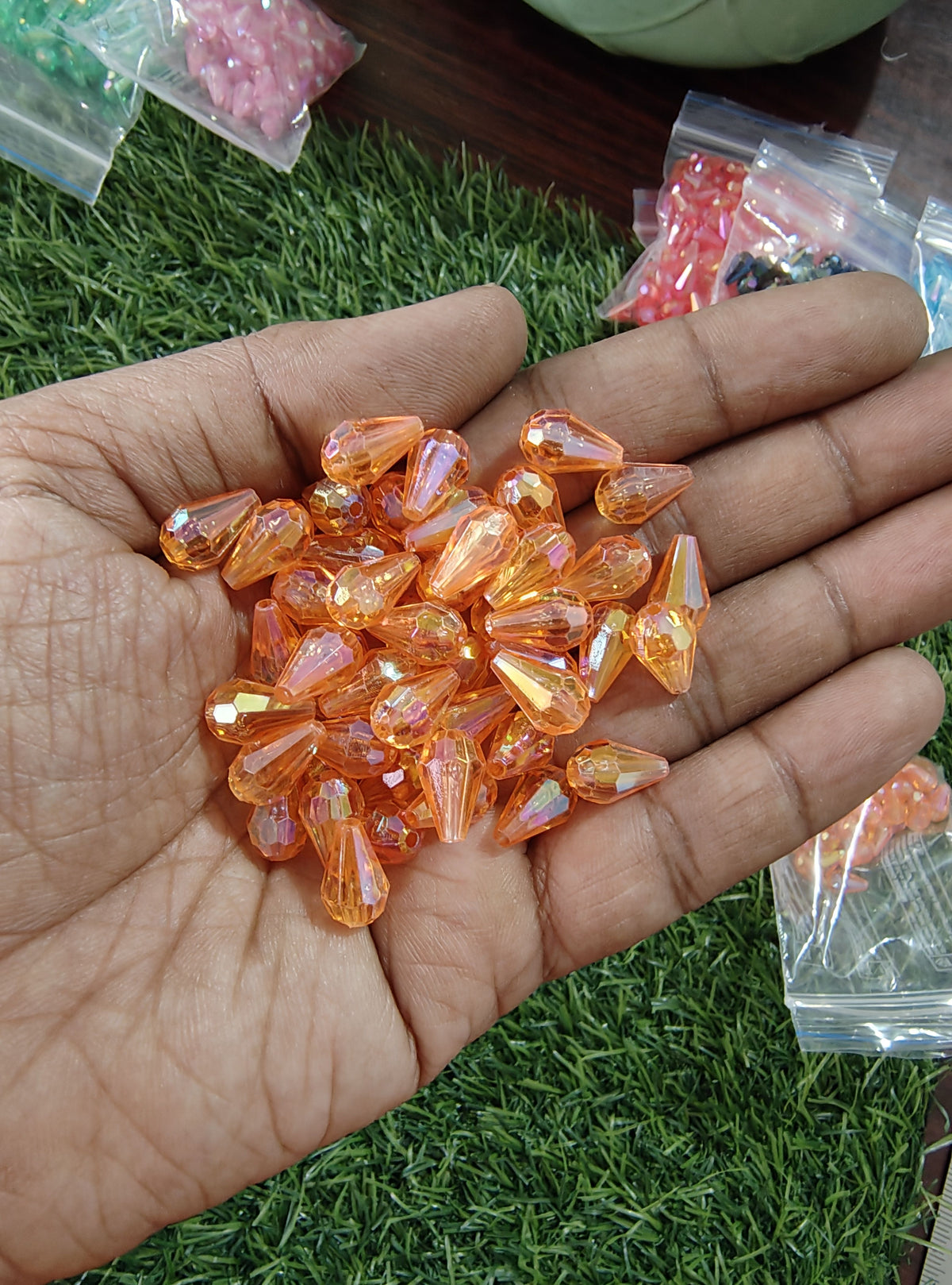 Acrylic transparent drop crystal beads (AB2030)