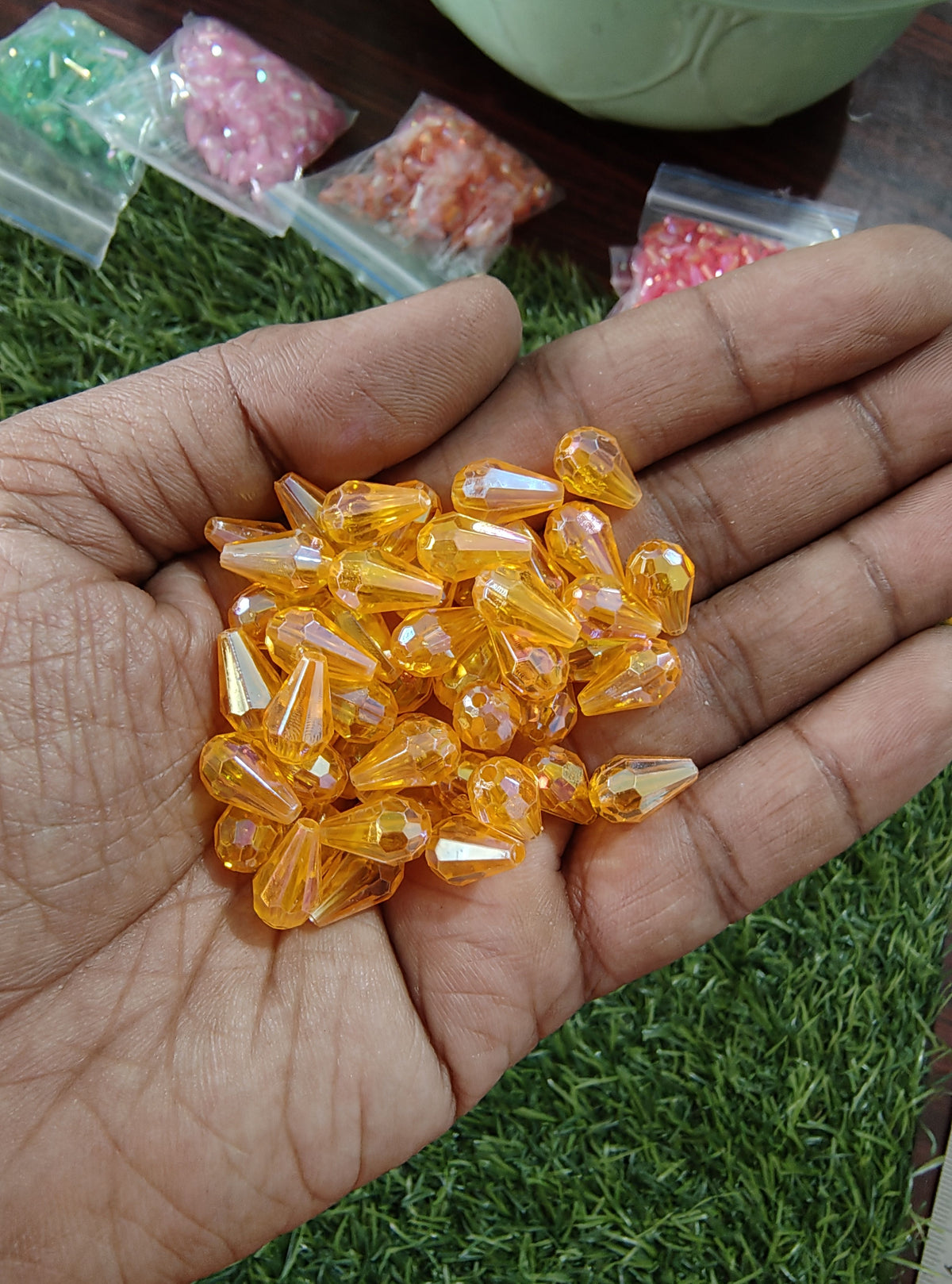 Acrylic transparent drop crystal beads (AB2030)