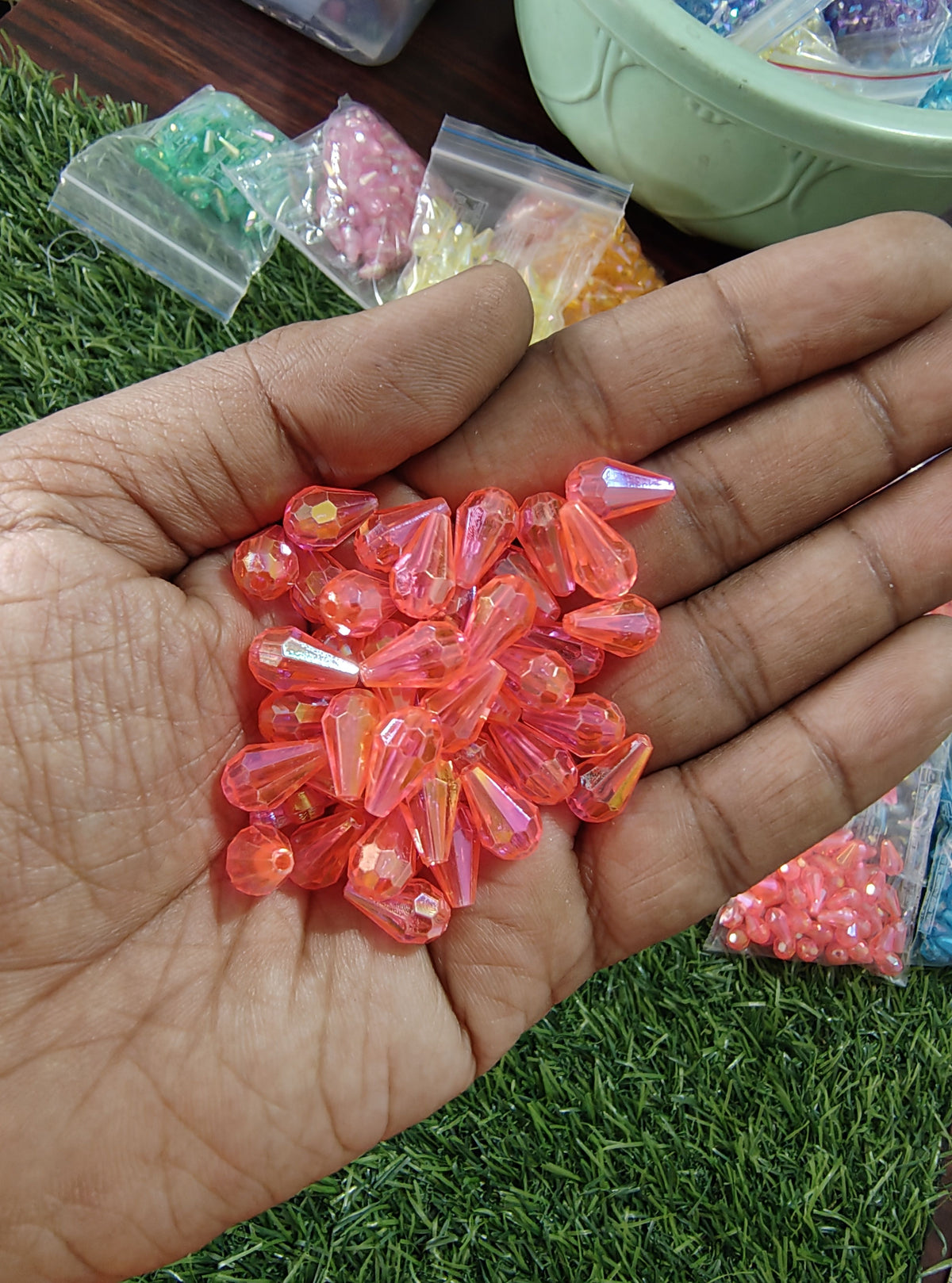Acrylic transparent drop crystal beads (AB2030)