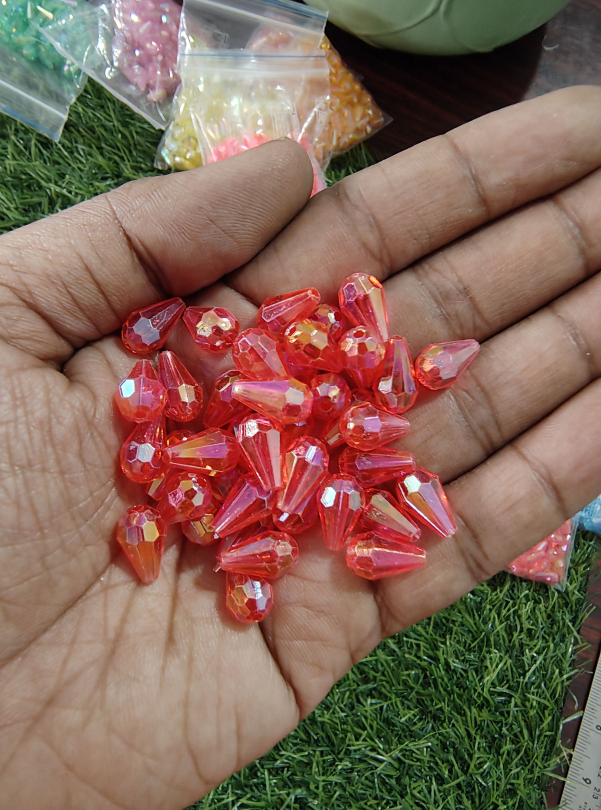 Acrylic transparent drop crystal beads (AB2030)