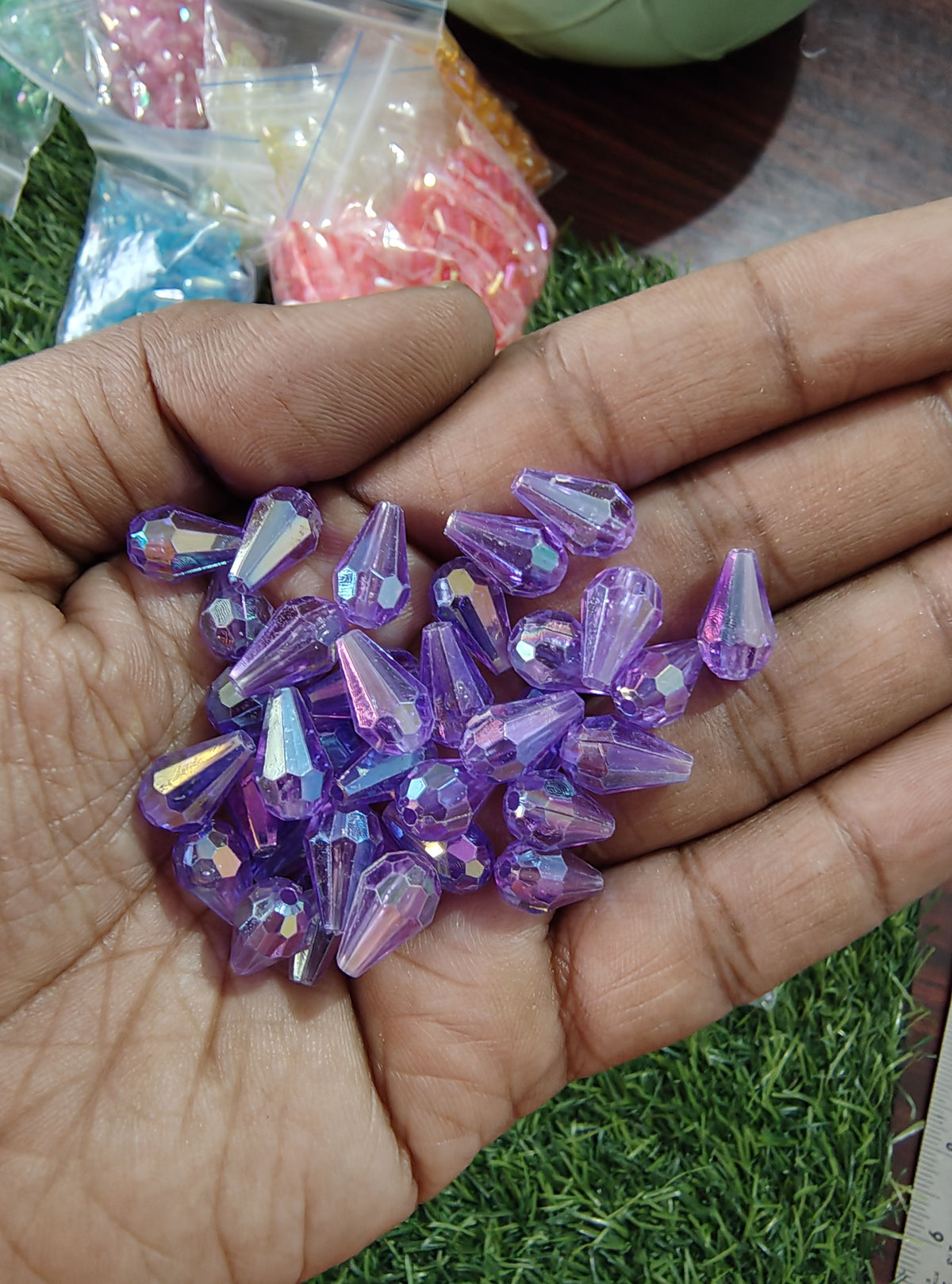 Acrylic transparent drop crystal beads (AB2030)