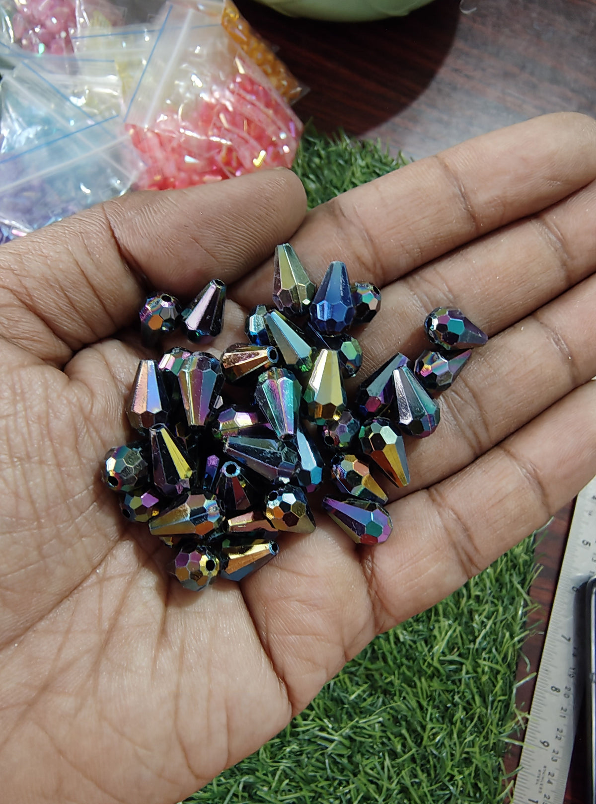 Acrylic transparent drop crystal beads (AB2030)