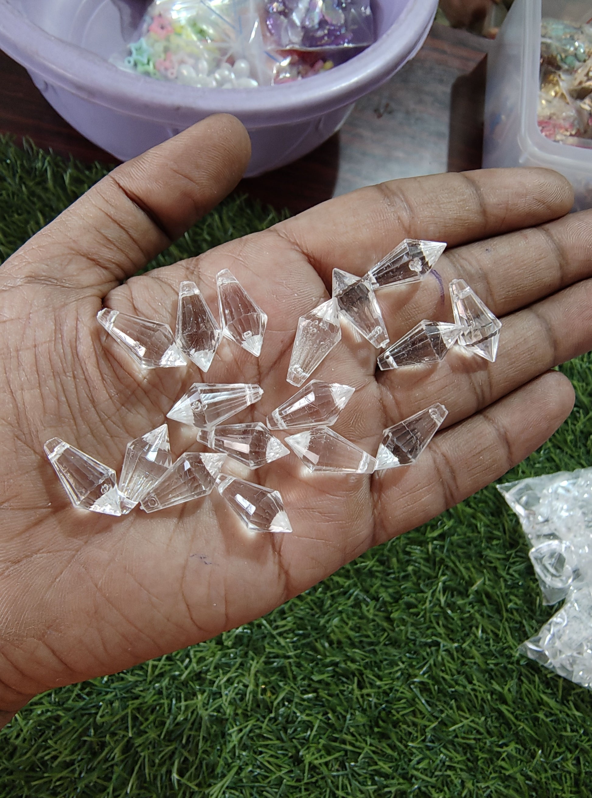 Acrylic transparent crystal drop shape