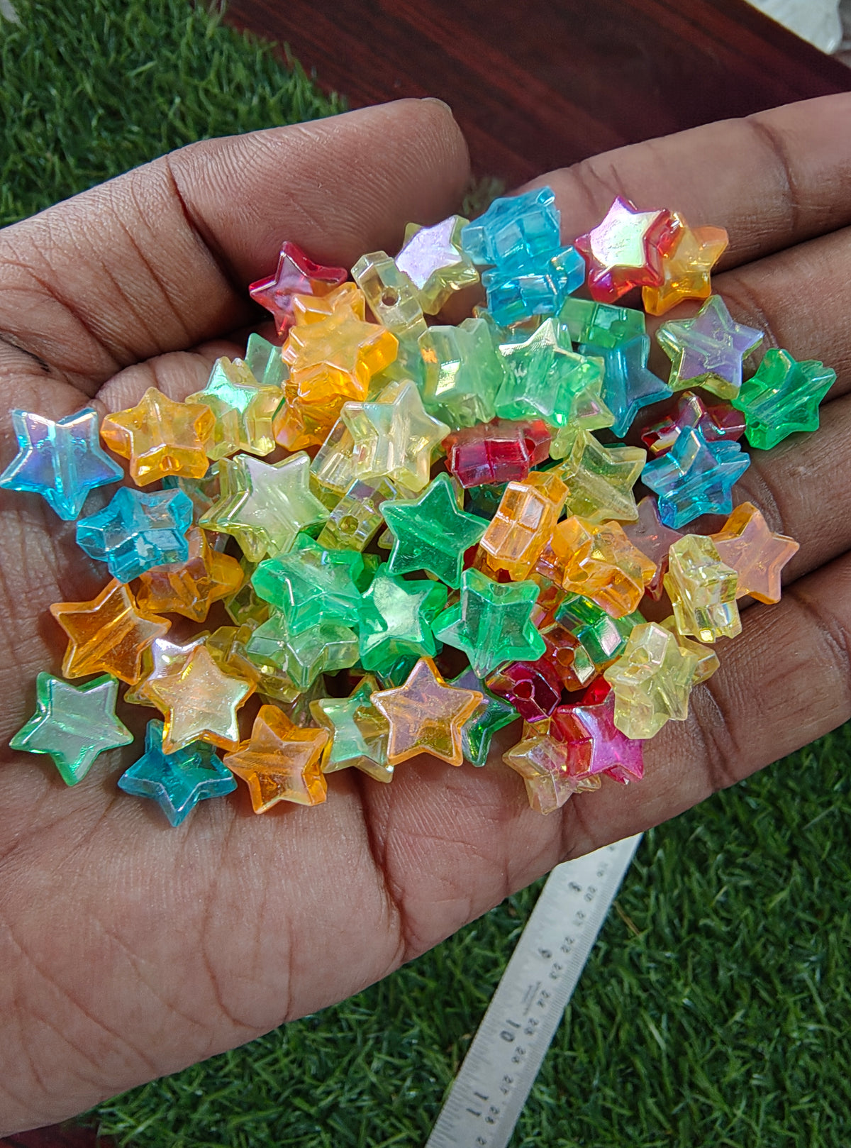 Mix colour transparent acrylic star beads (AB2054)