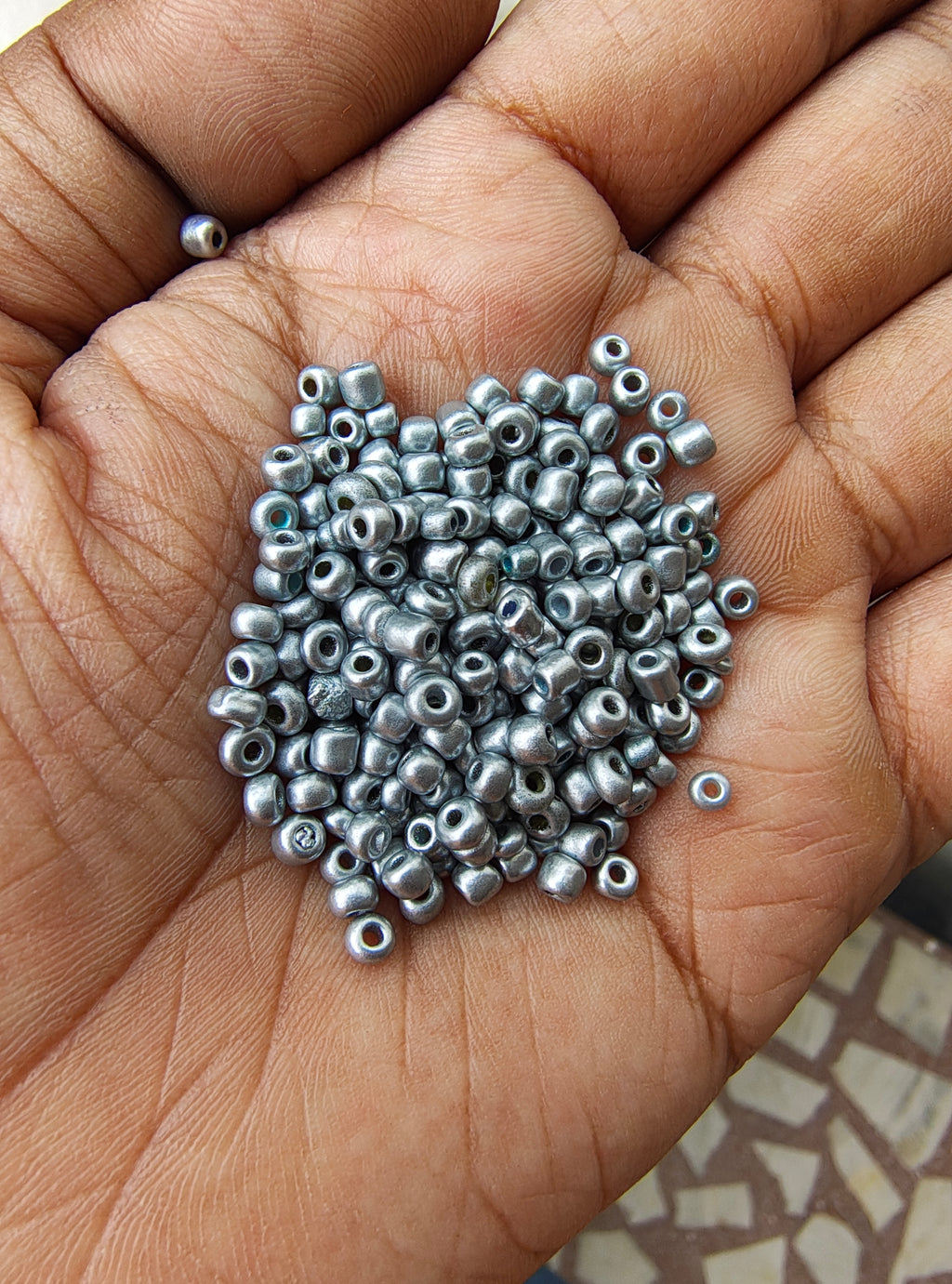 3mm seed beads golden/silver