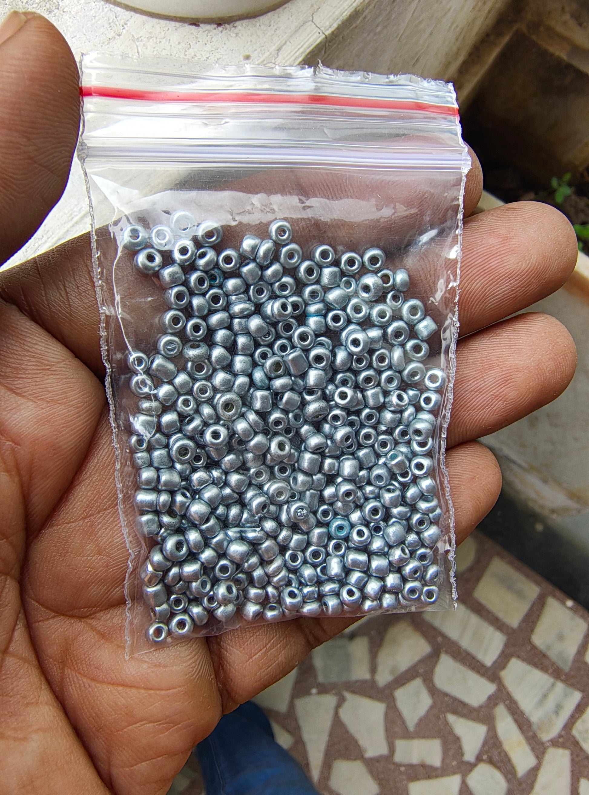 3mm seed beads golden/silver