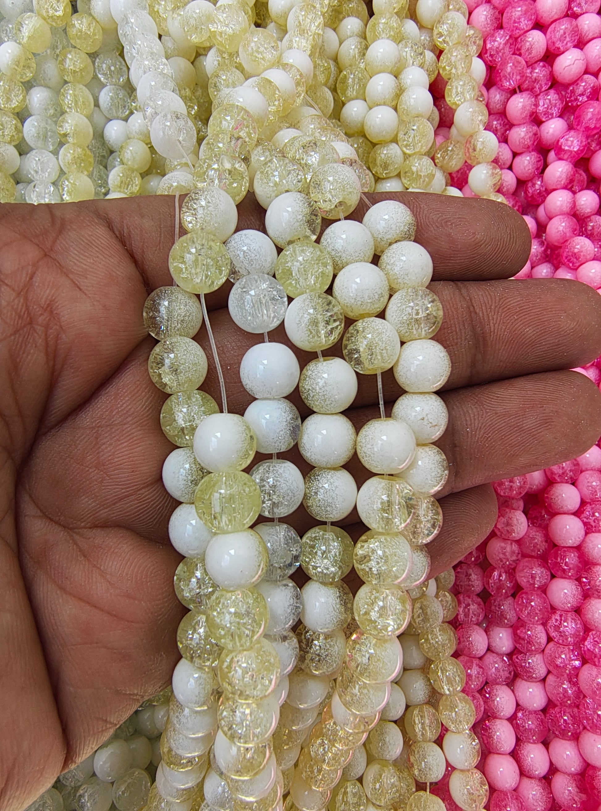 8mm milky crackle glass beads( 10 colour)