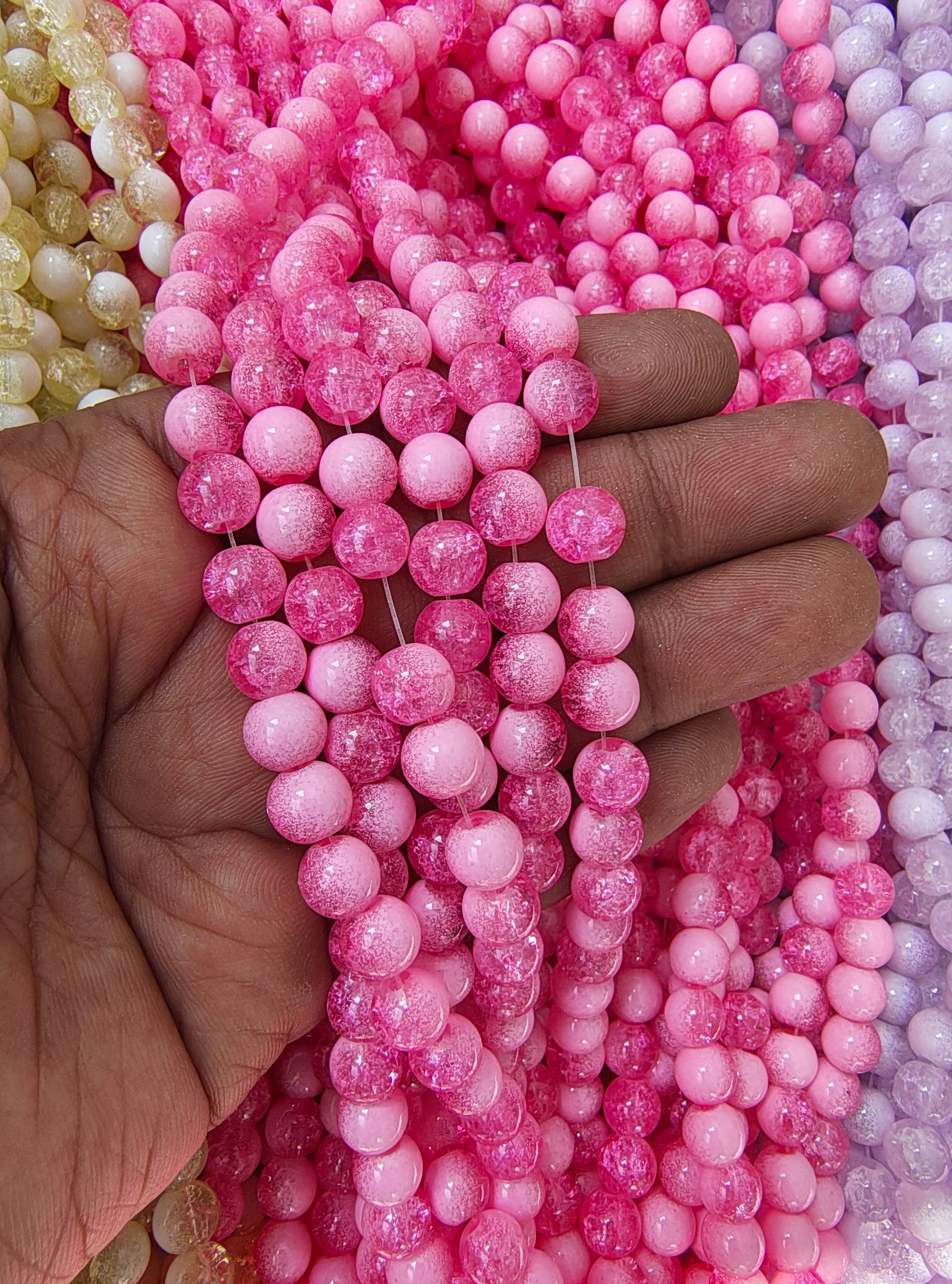 8mm milky crackle glass beads( 10 colour)