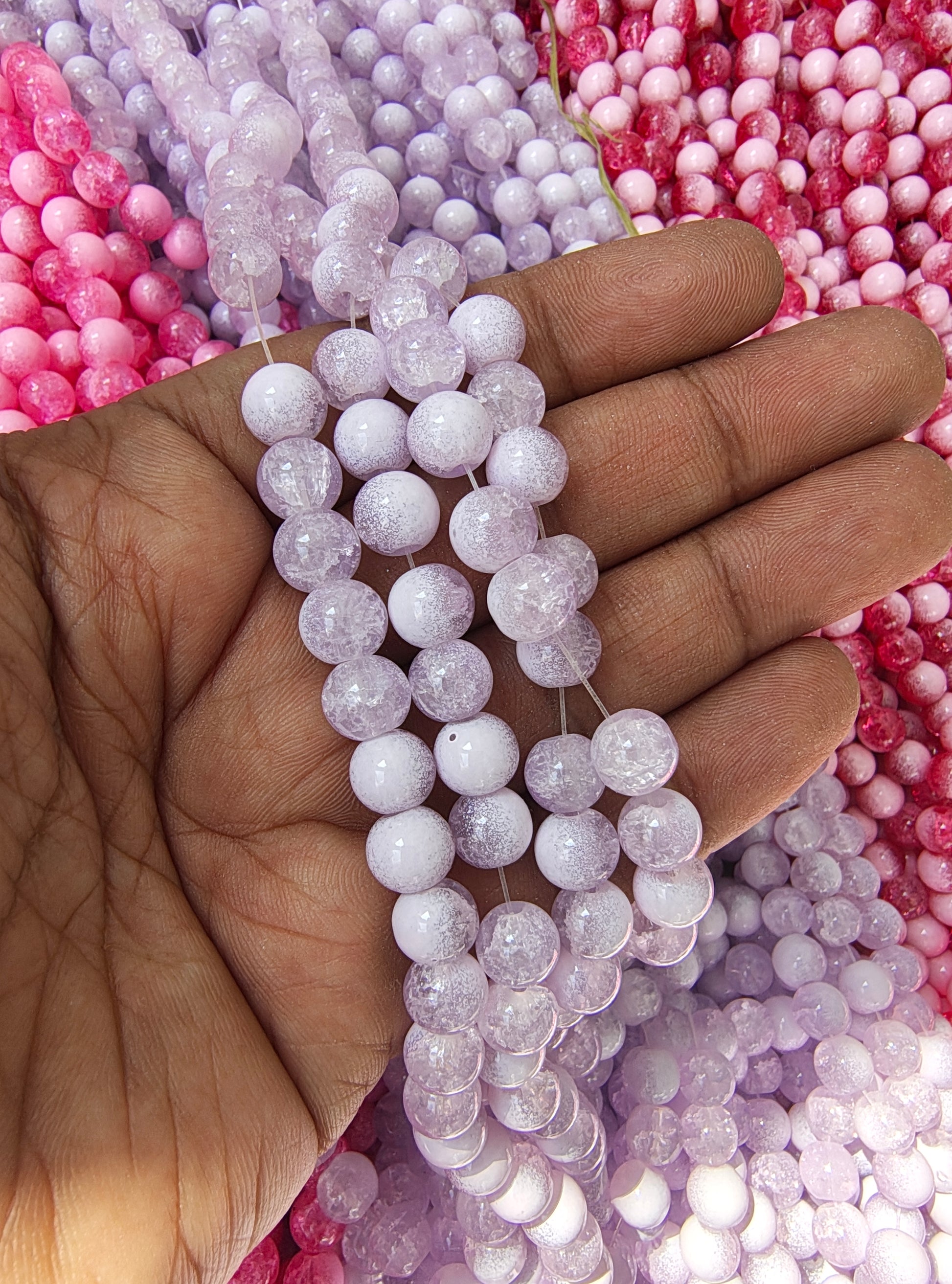 8mm milky crackle glass beads( 10 colour)