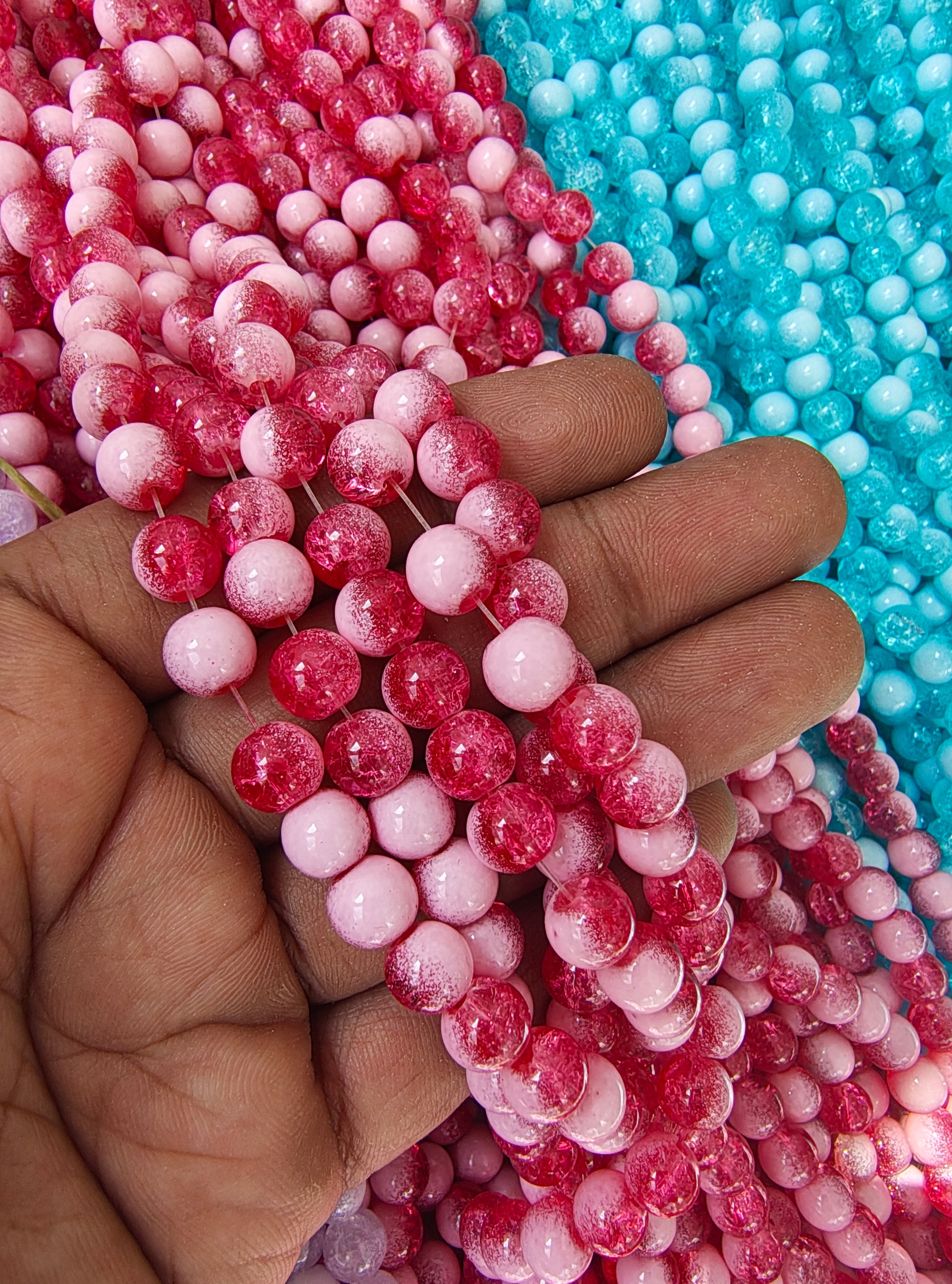 8mm milky crackle glass beads( 10 colour)