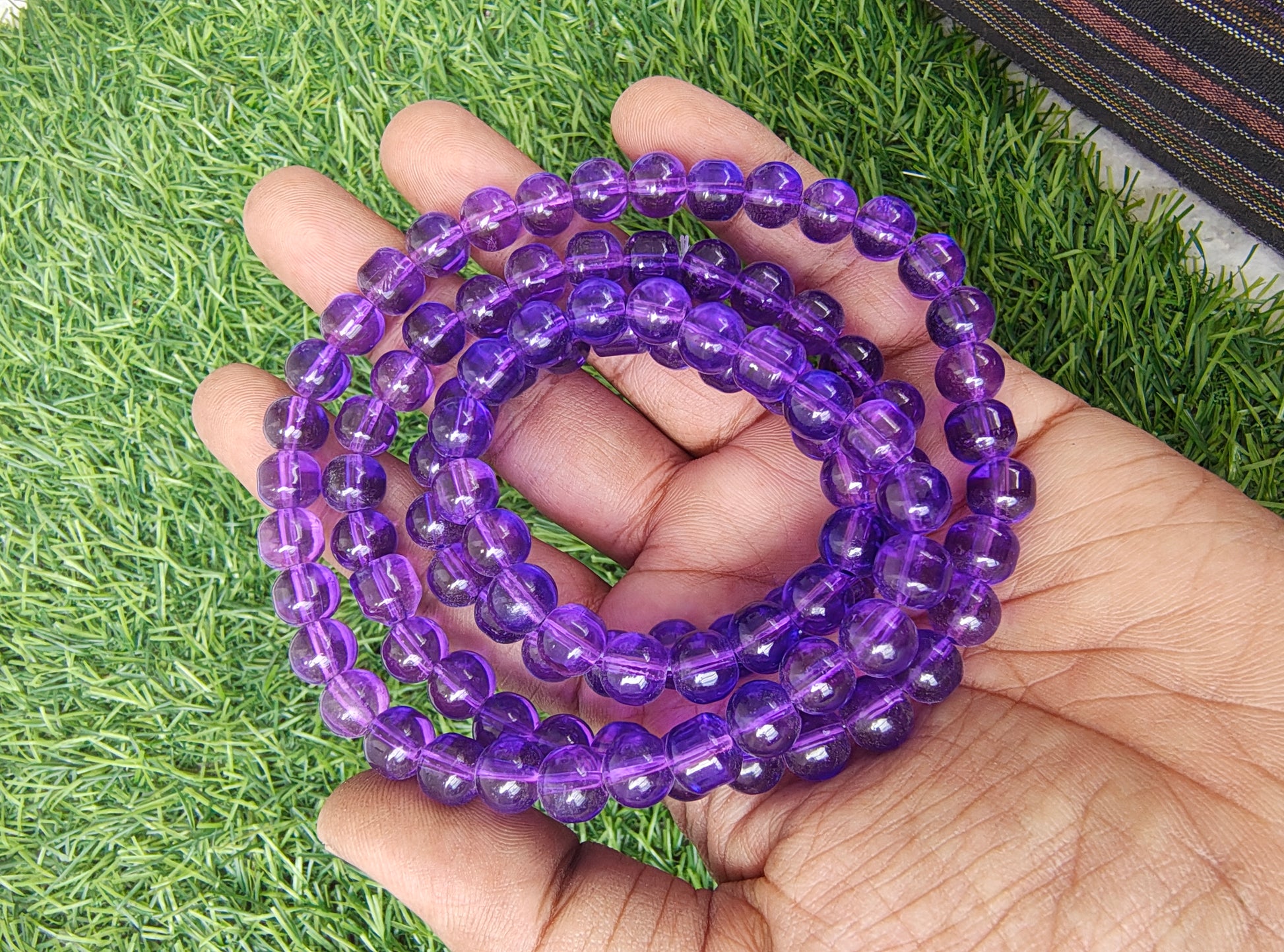 8mm transparent colour glass beads