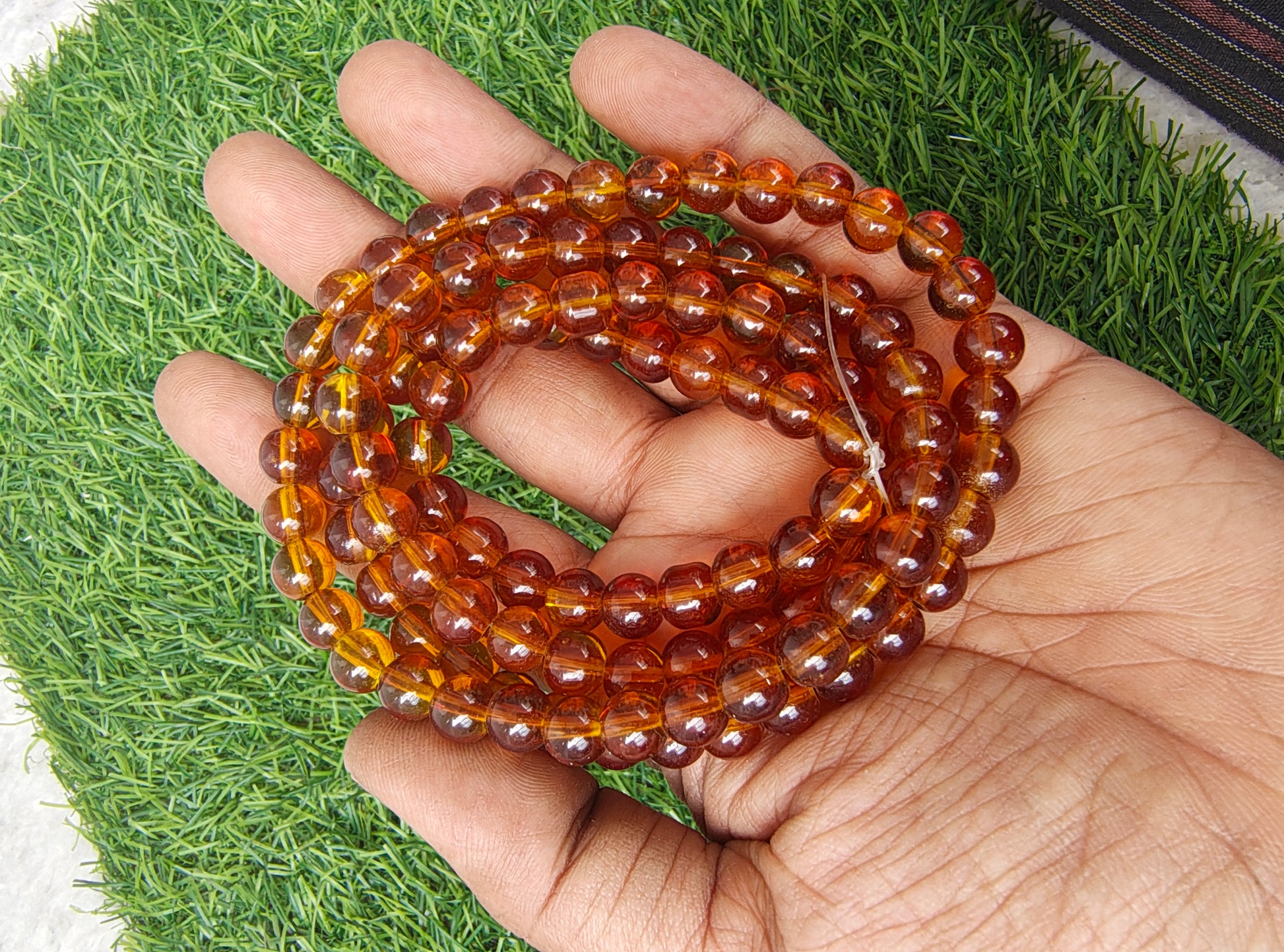 8mm transparent colour glass beads