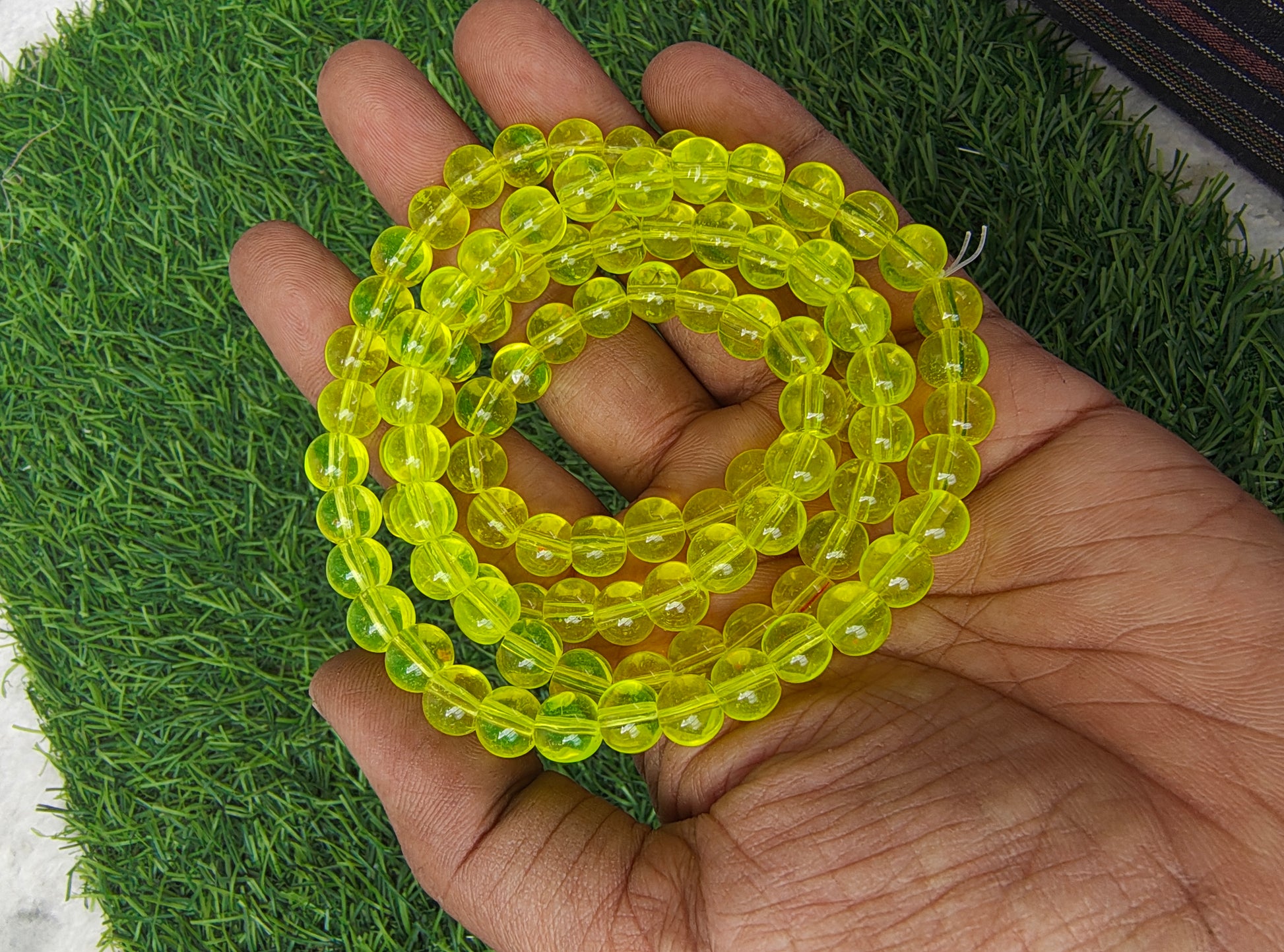 8mm transparent colour glass beads