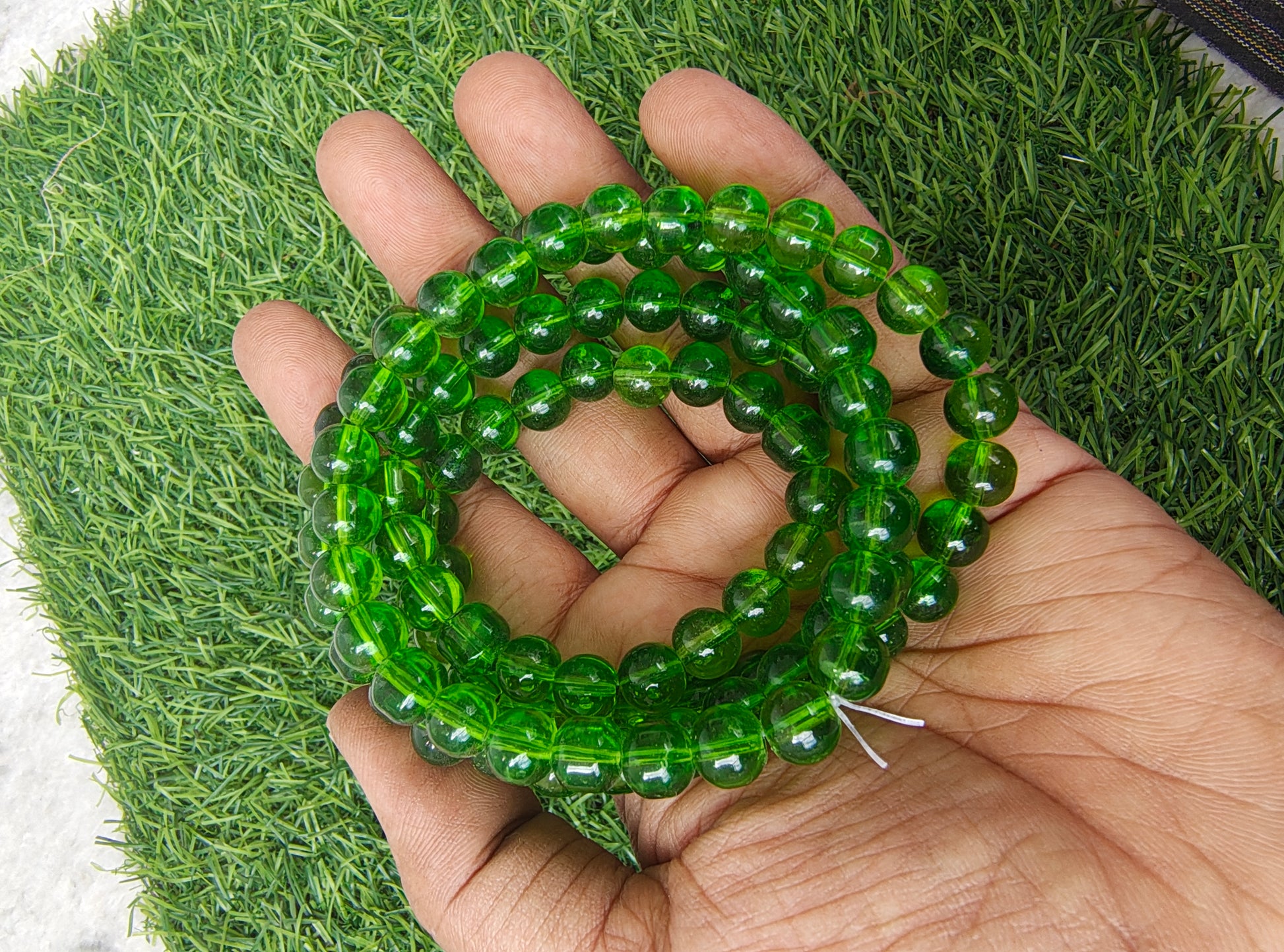 8mm transparent colour glass beads