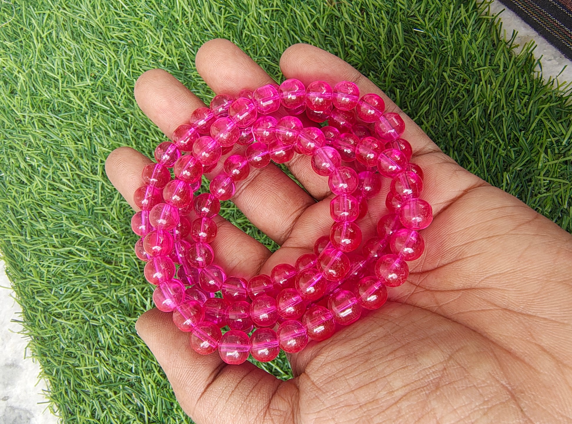 8mm transparent colour glass beads