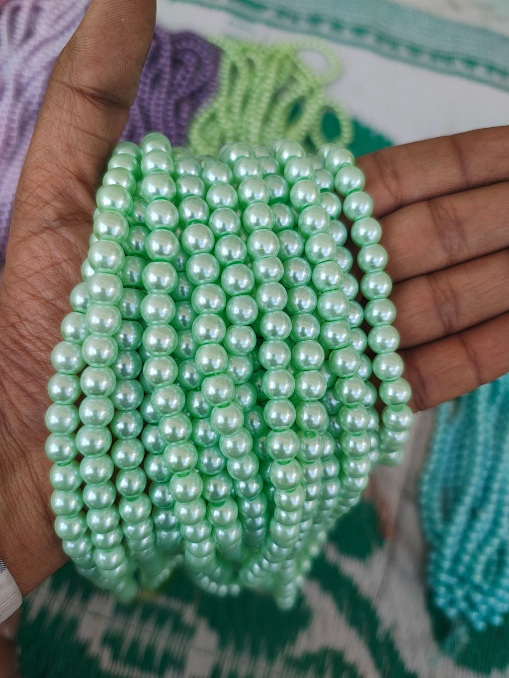 8mm colour glass pearl beads