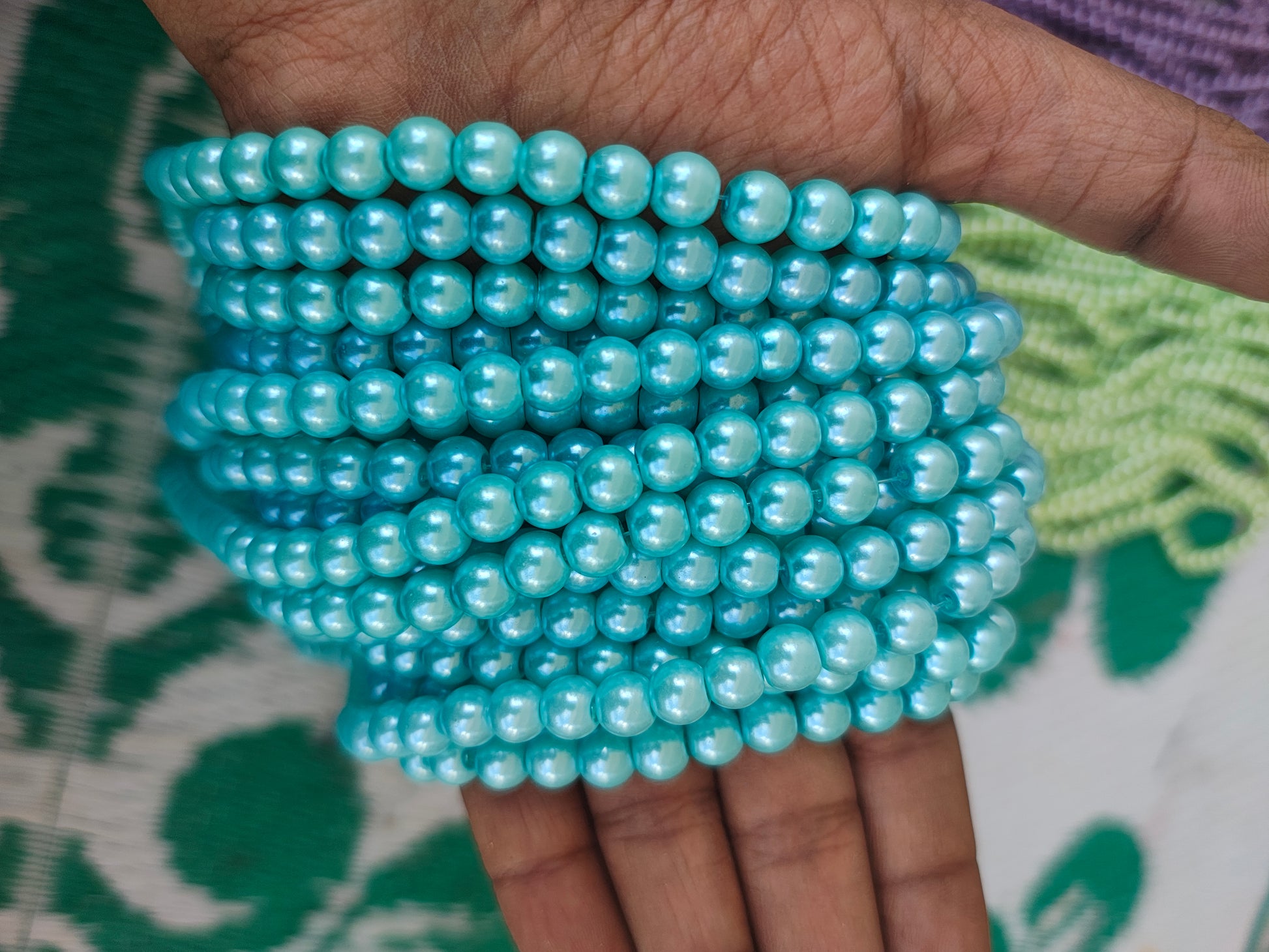 8mm colour glass pearl beads