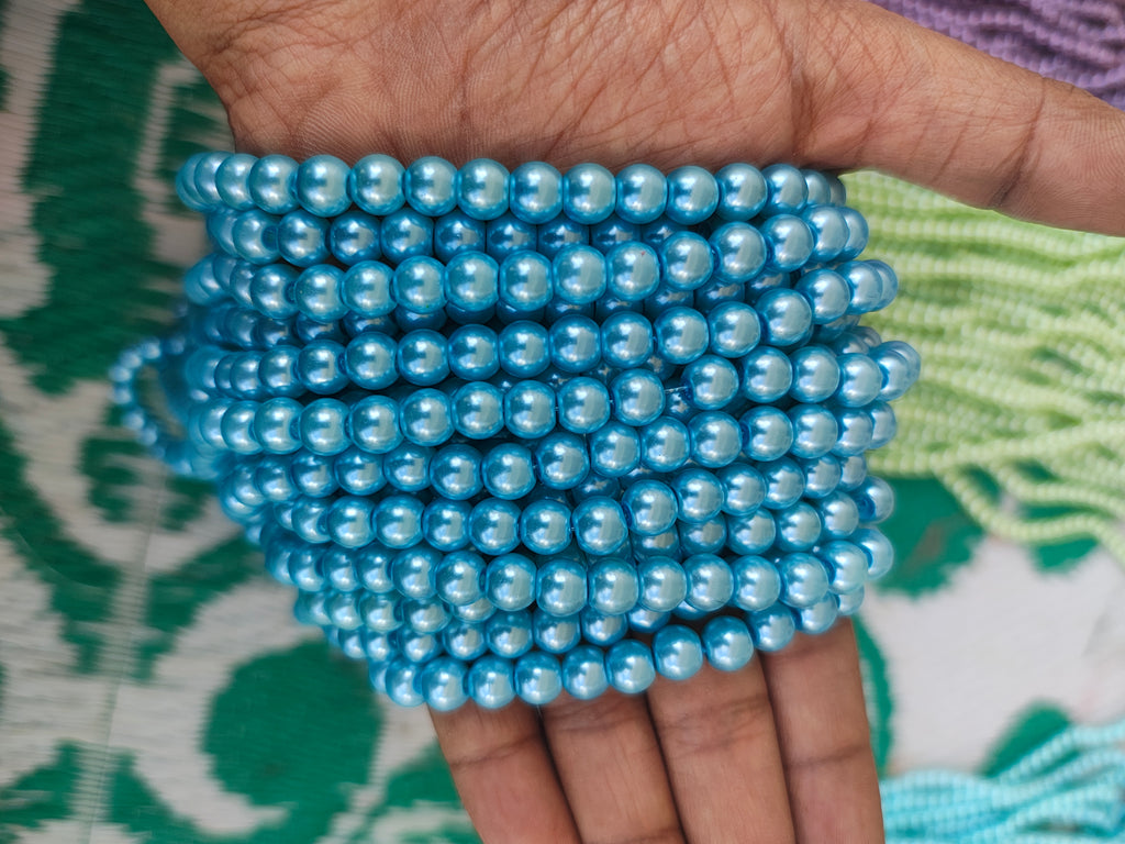 8mm colour glass pearl beads