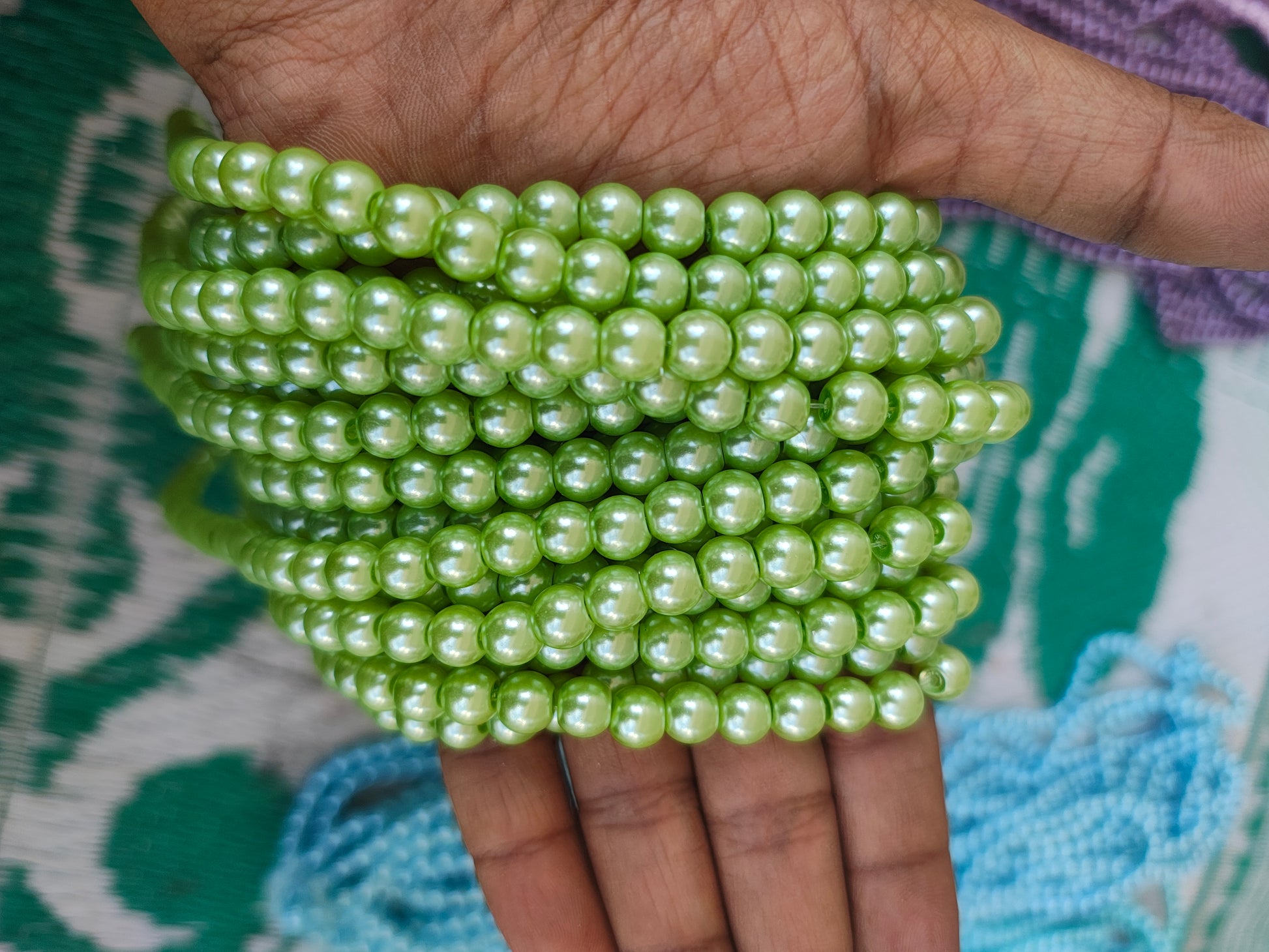 8mm colour glass pearl beads