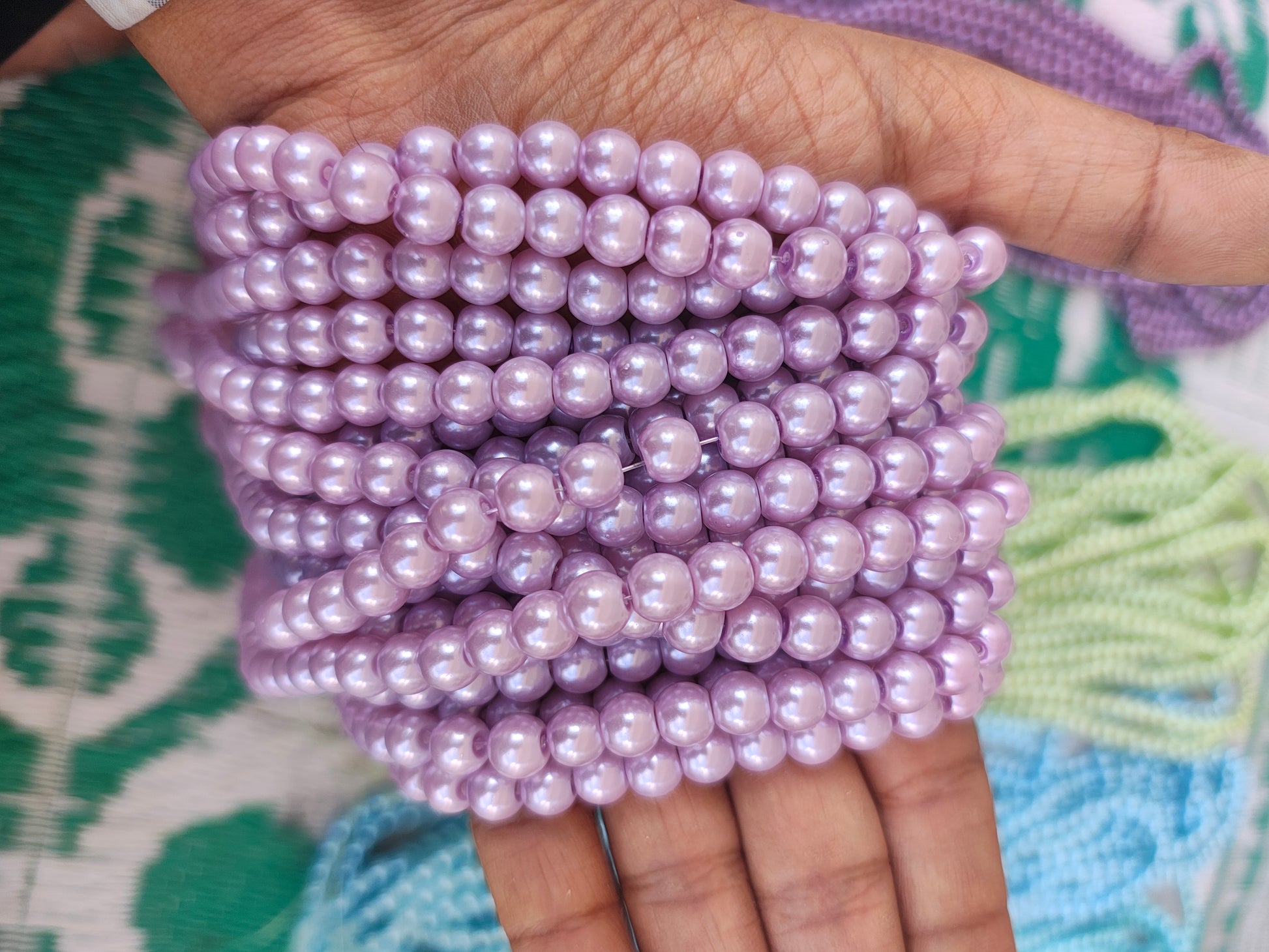 8mm colour glass pearl beads