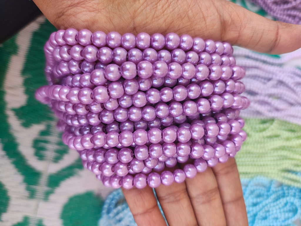 8mm colour glass pearl beads