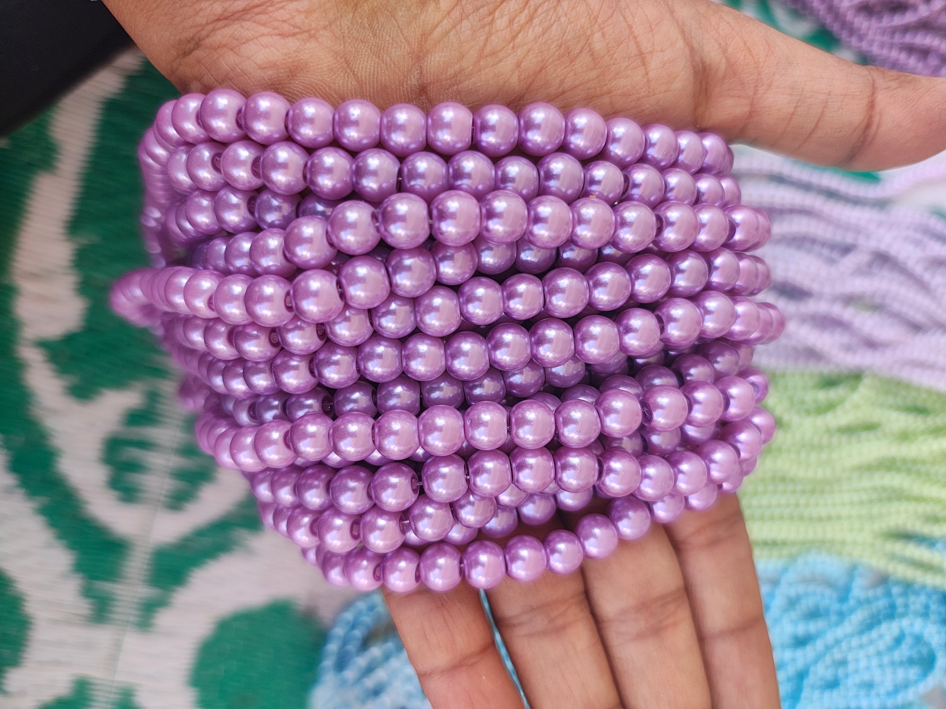 8mm colour glass pearl beads