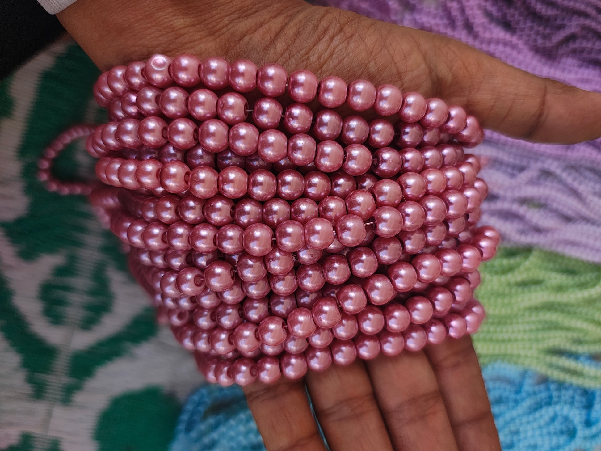 8mm colour glass pearl beads