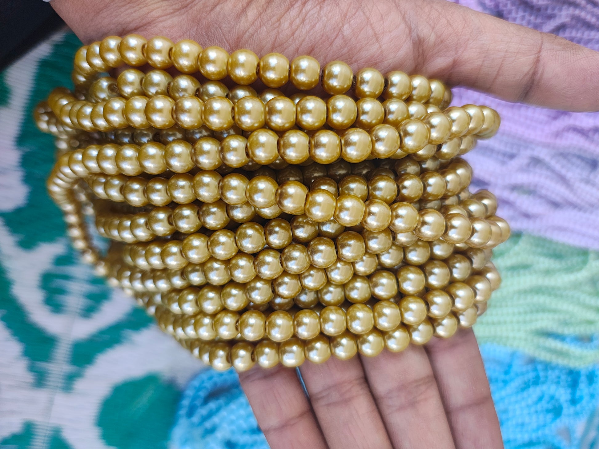 8mm colour glass pearl beads