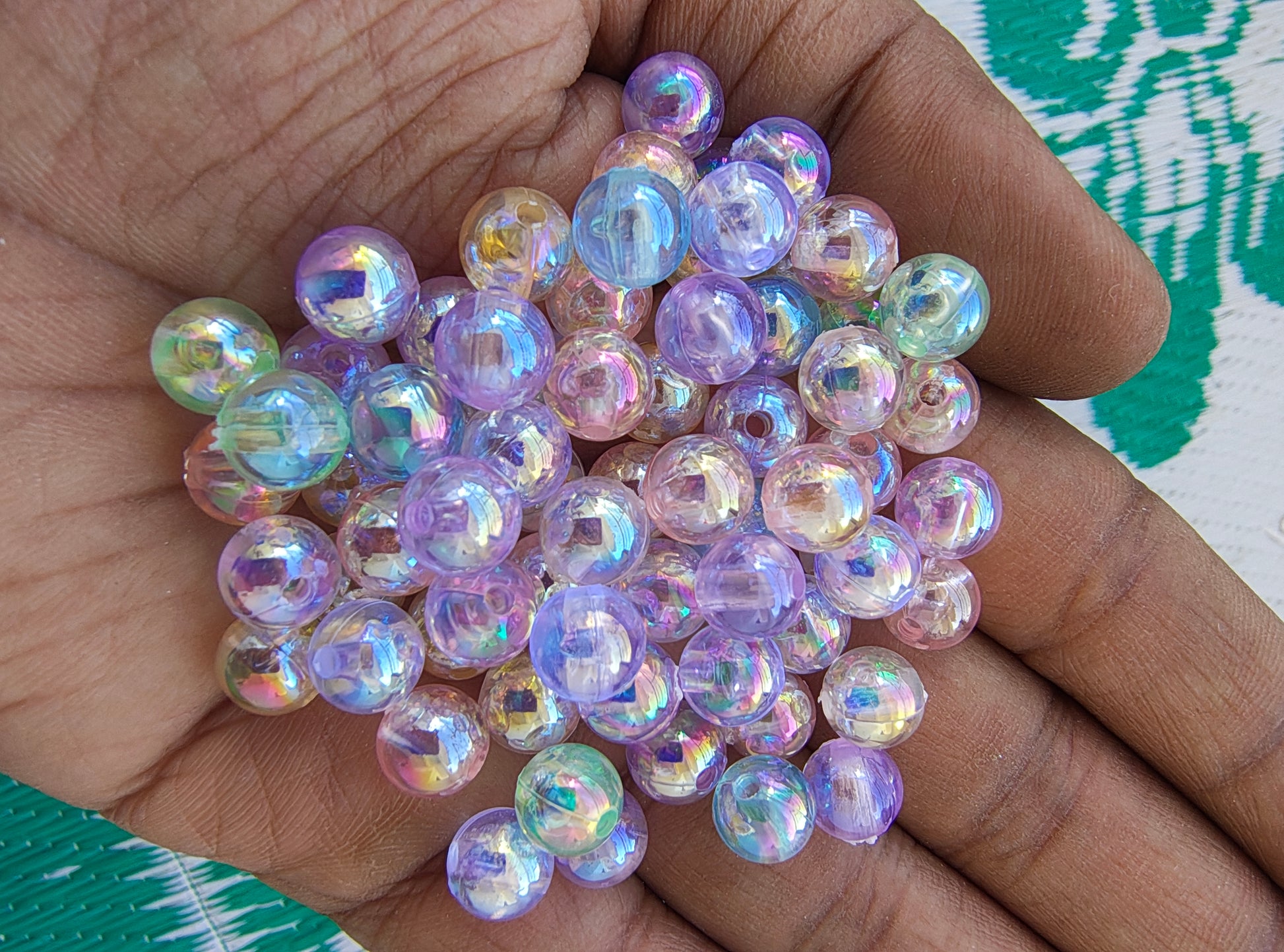 Rainbow acrylic beads