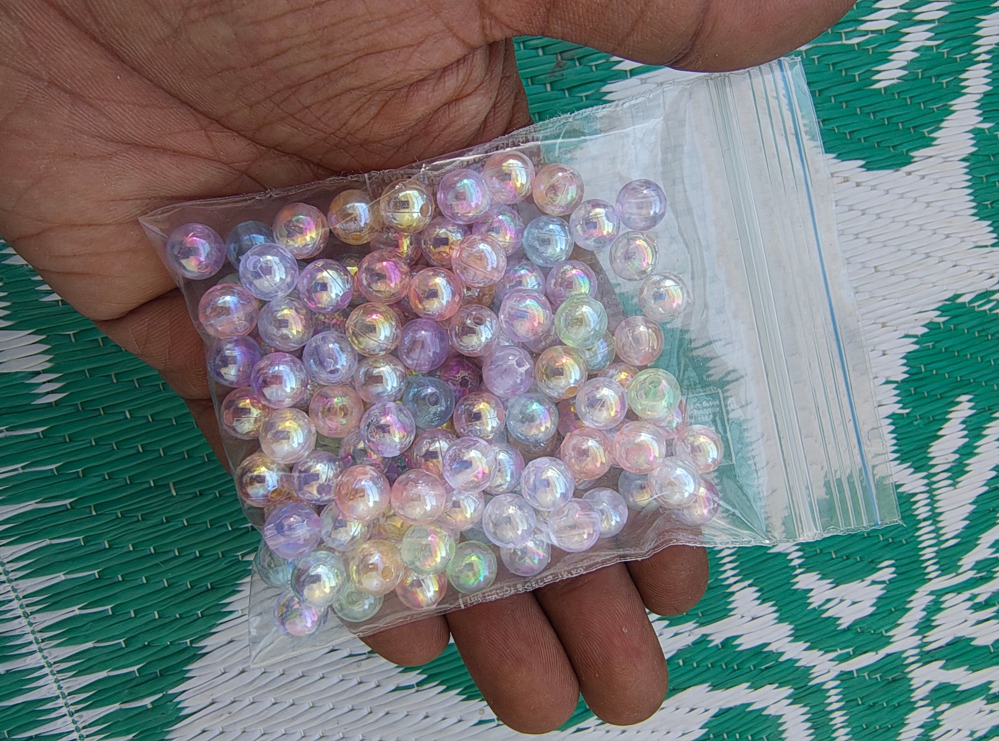 Rainbow acrylic beads