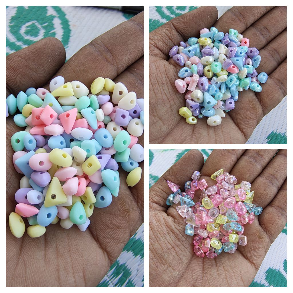Acrylic pastel chipbeads