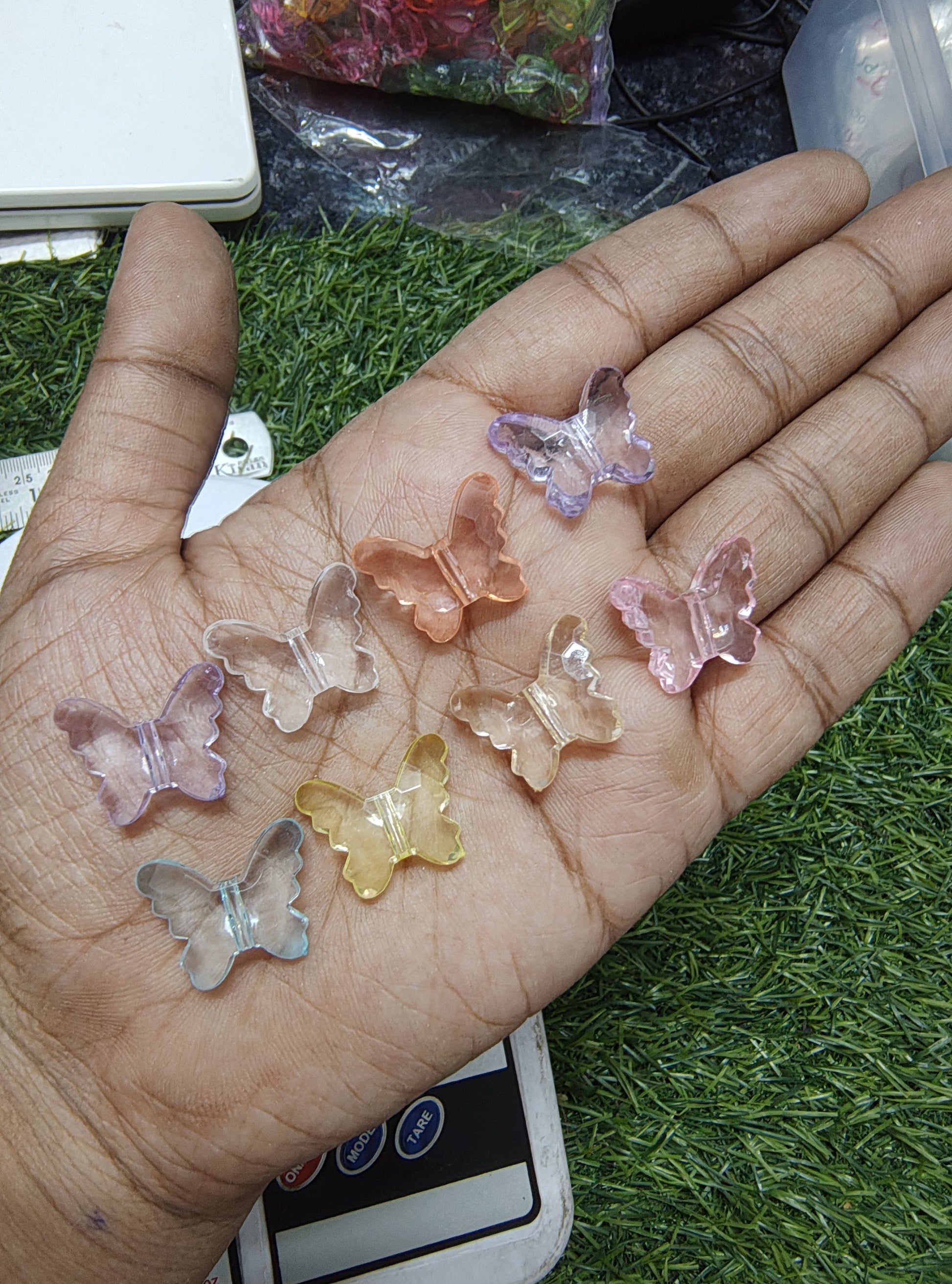 Acrylic big crystal butterfly mix colour