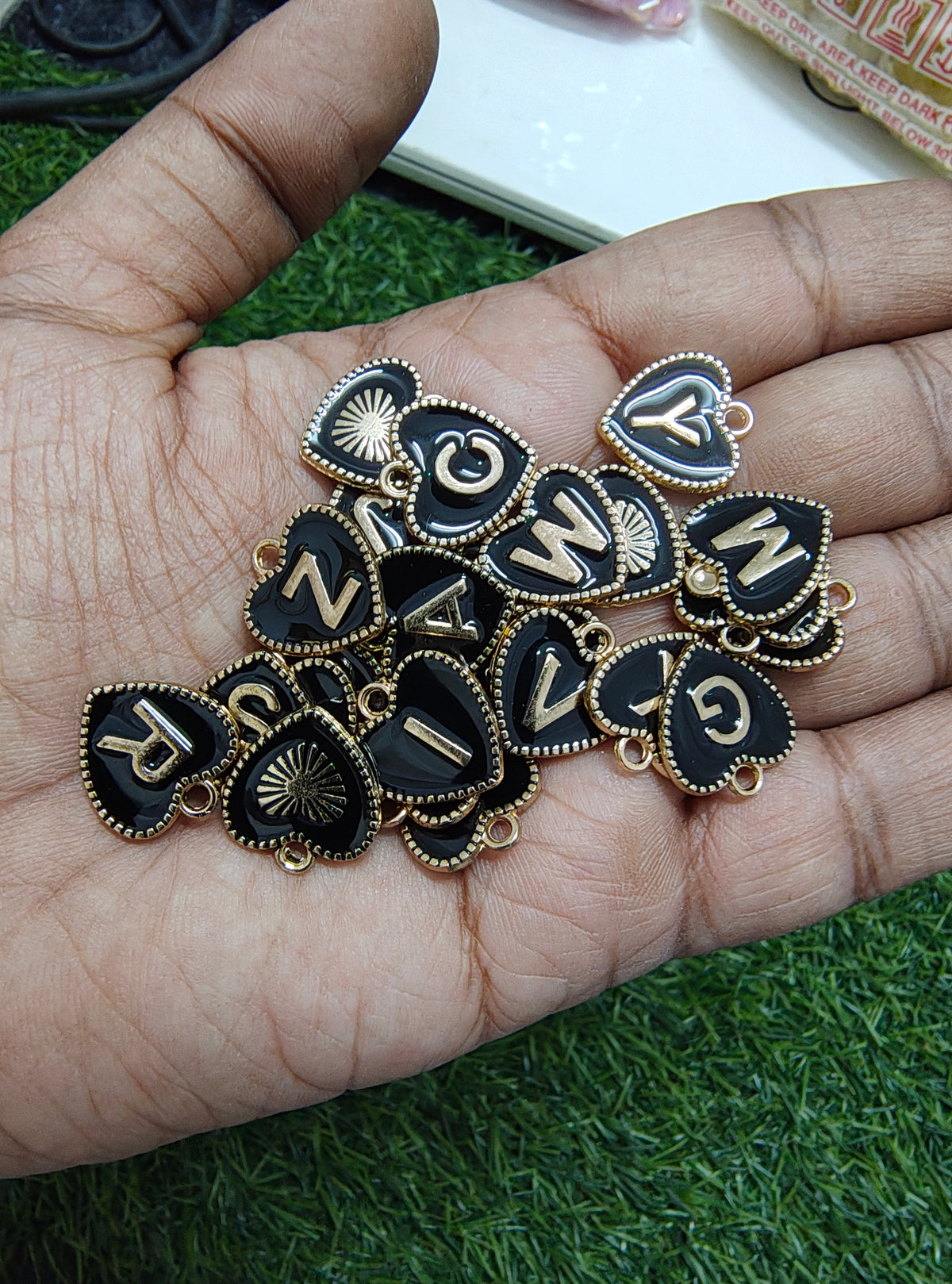 Heart shape alphabet charm( a to z) ( EC1002 )