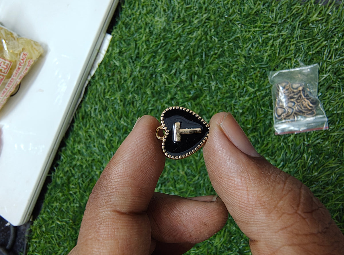 Heart shape alphabet charm( a to z) ( EC1002 )
