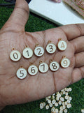 White Round number charm ( EC1005 )