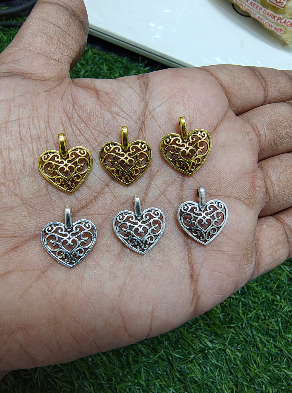 Heart metal charm