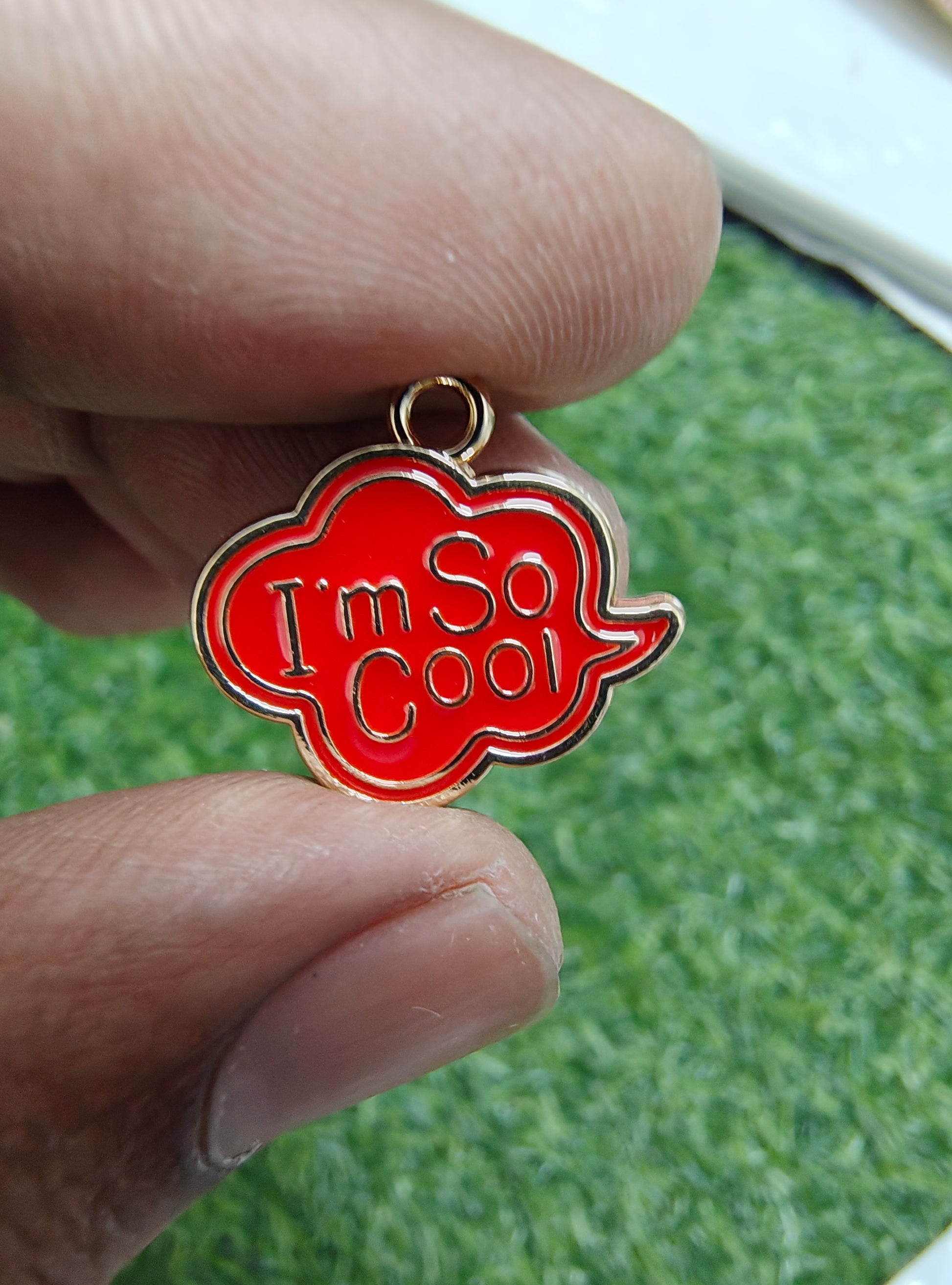 "i am so cool" enamal charm