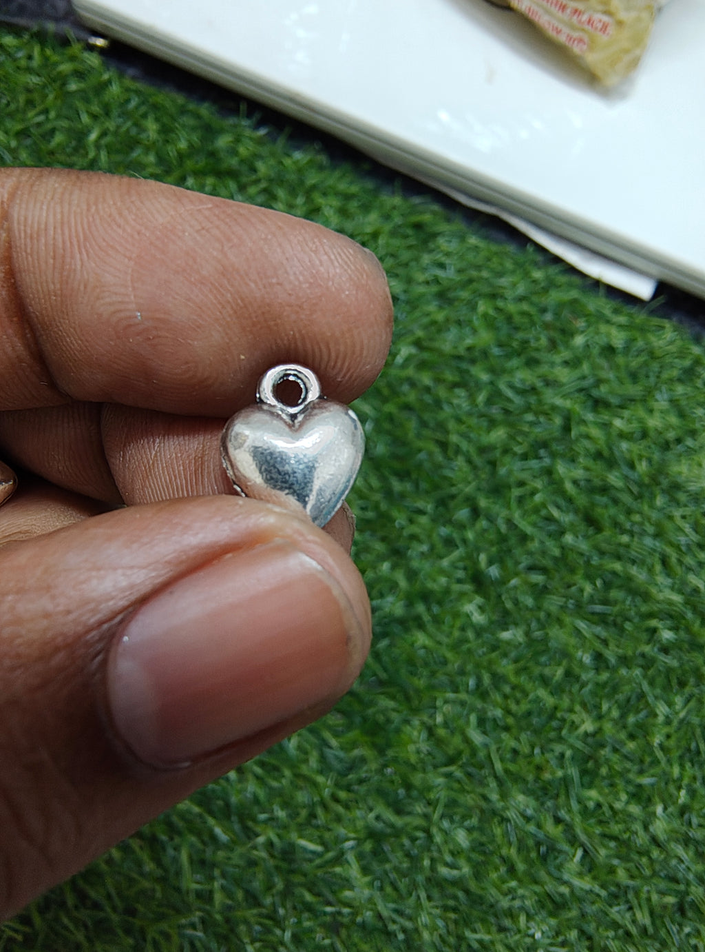 Small heart metal charm