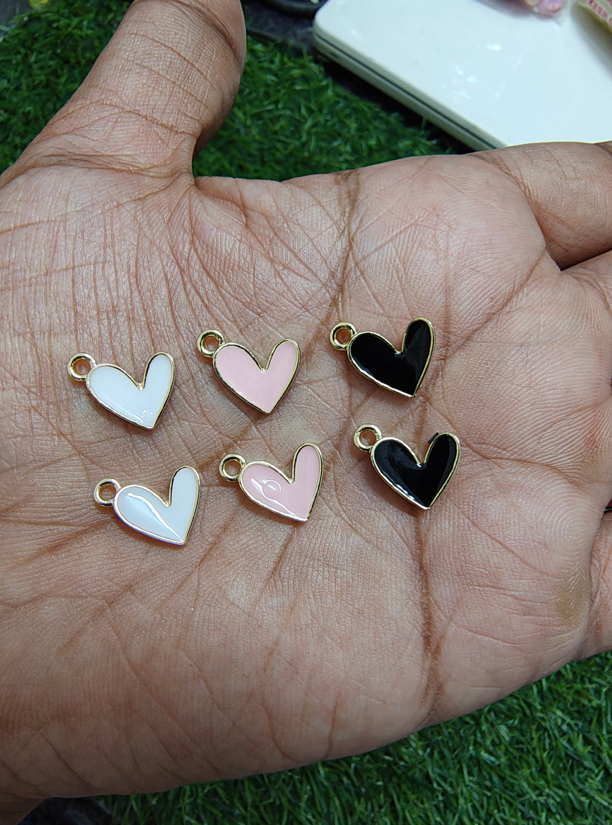 Small heart enamal charm ( EC1009 )
