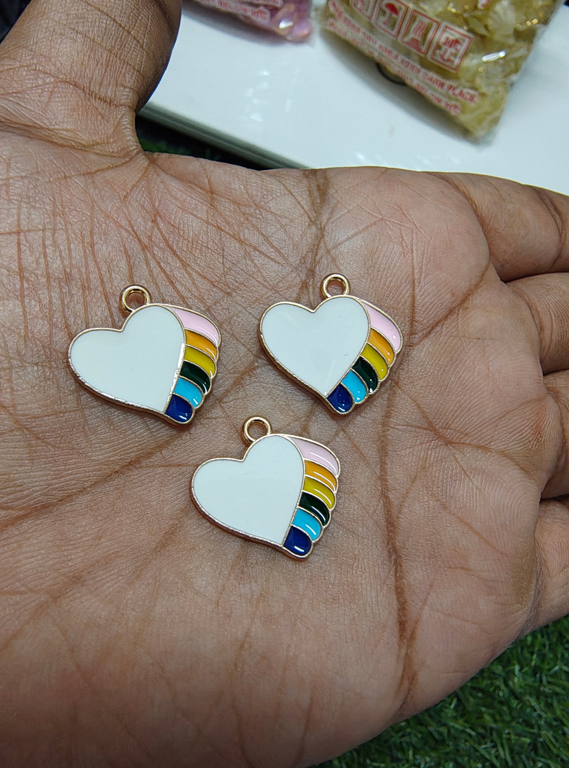 Heart rainbow charm
