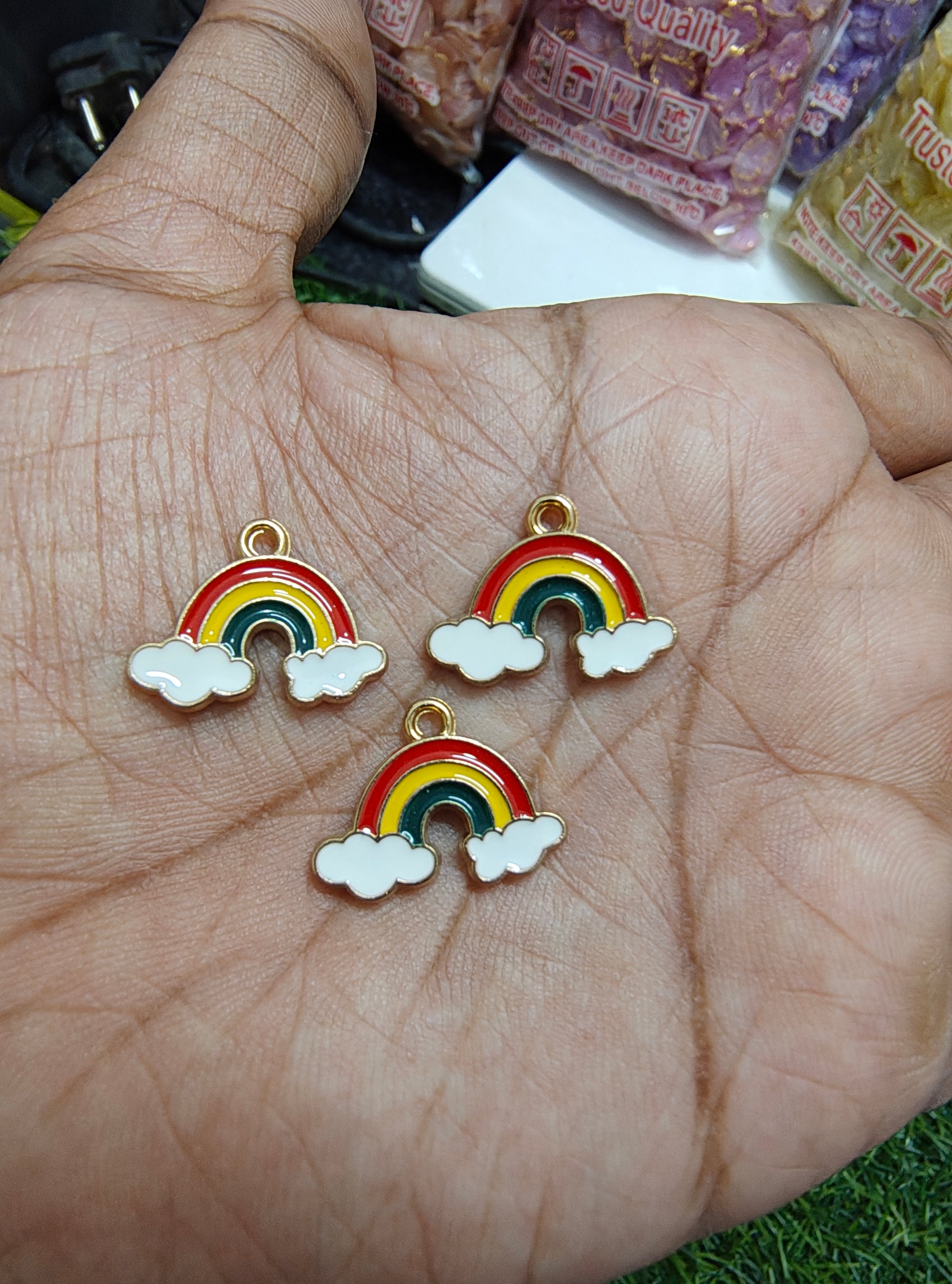 Rainbow with cloud charm