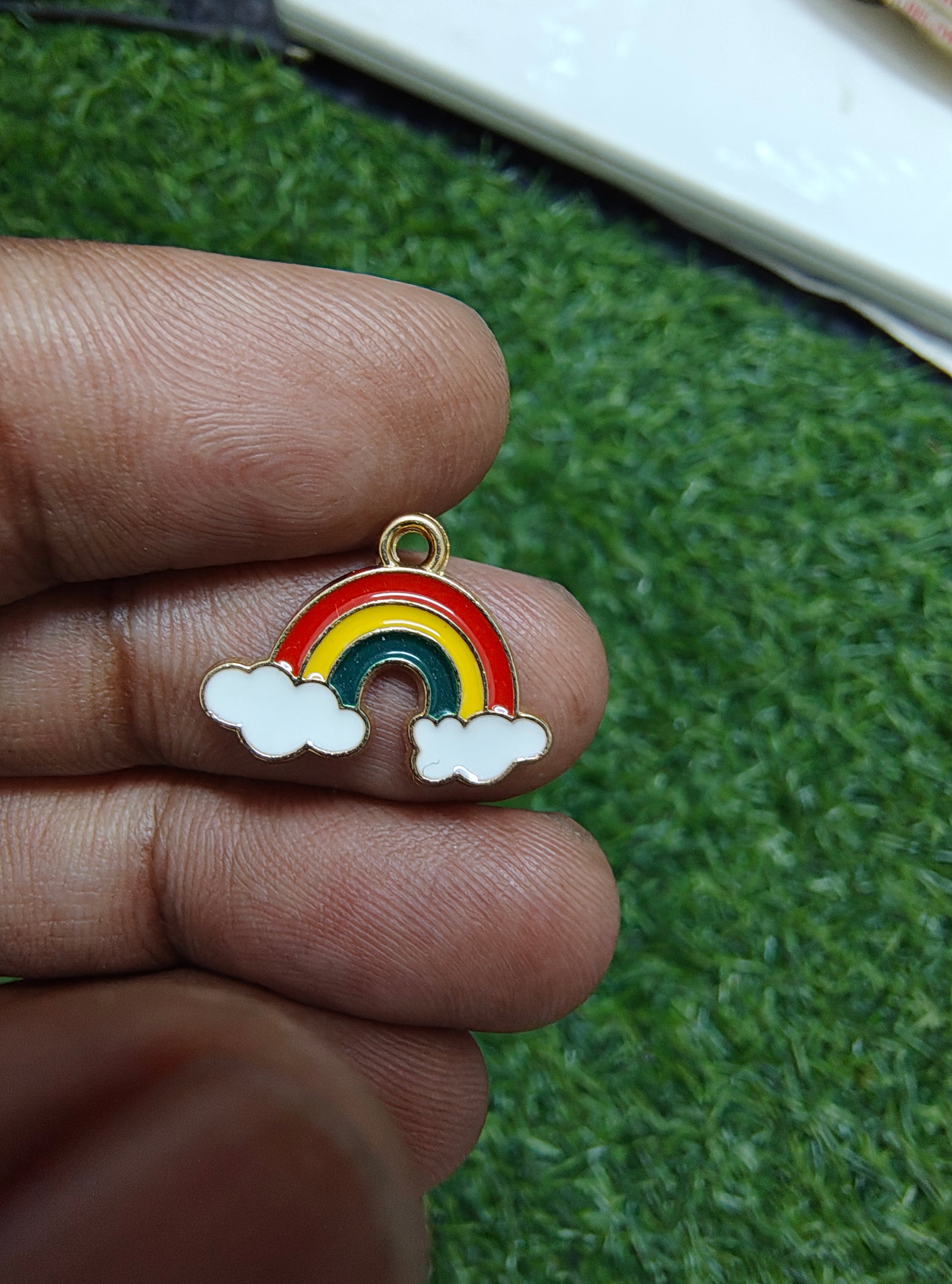 Rainbow with cloud charm
