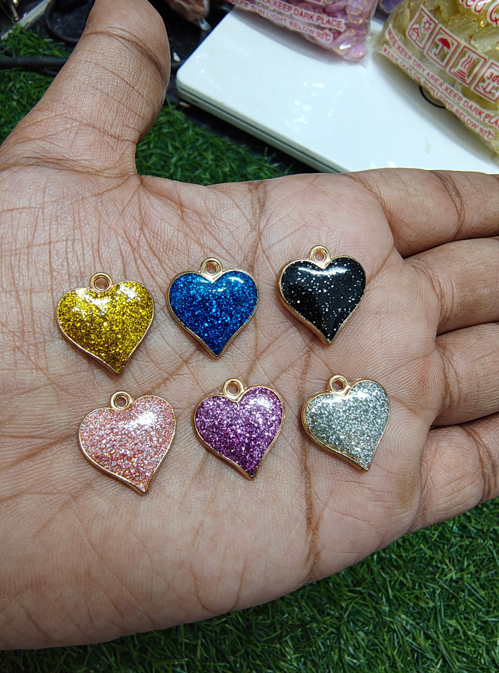 Glittery heart charm